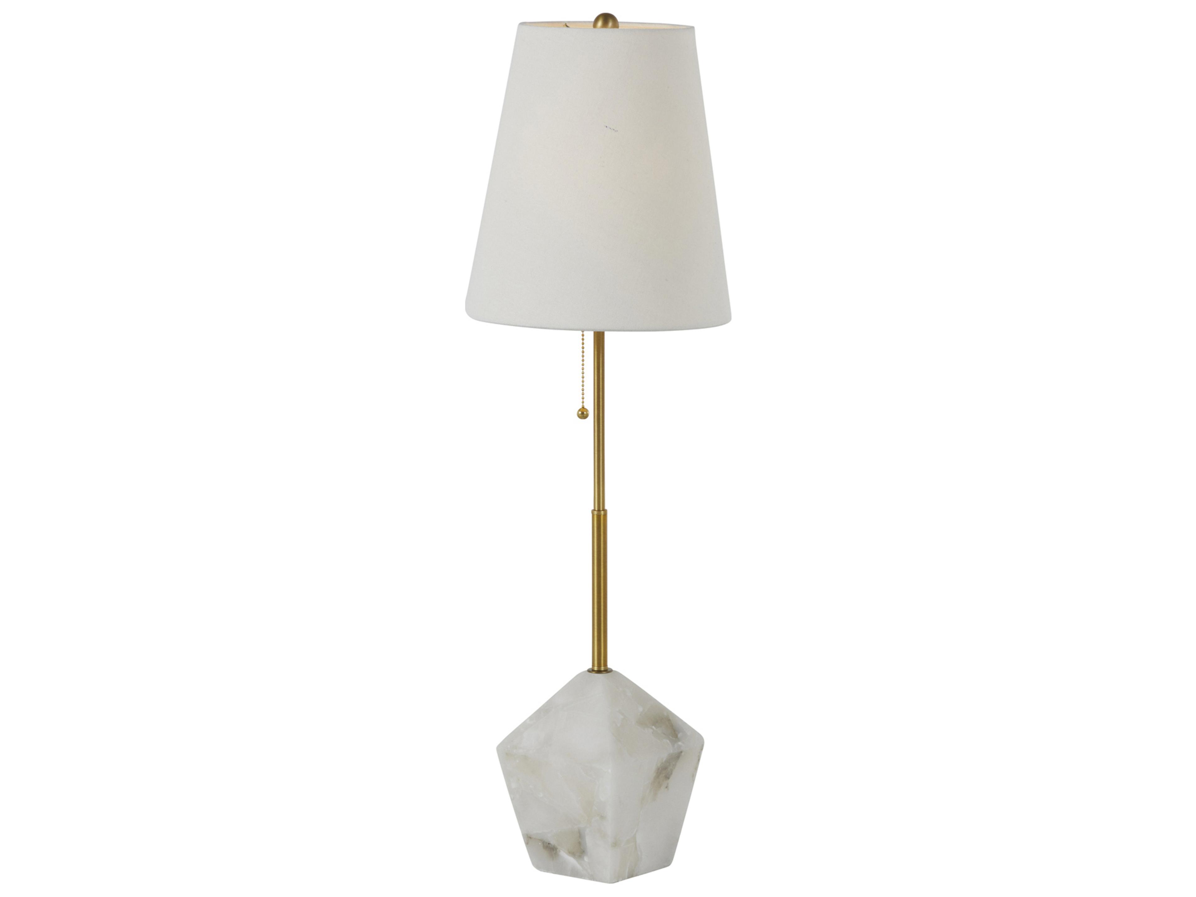 Gabby Perry Stained Gold White Linen Buffet Lamp