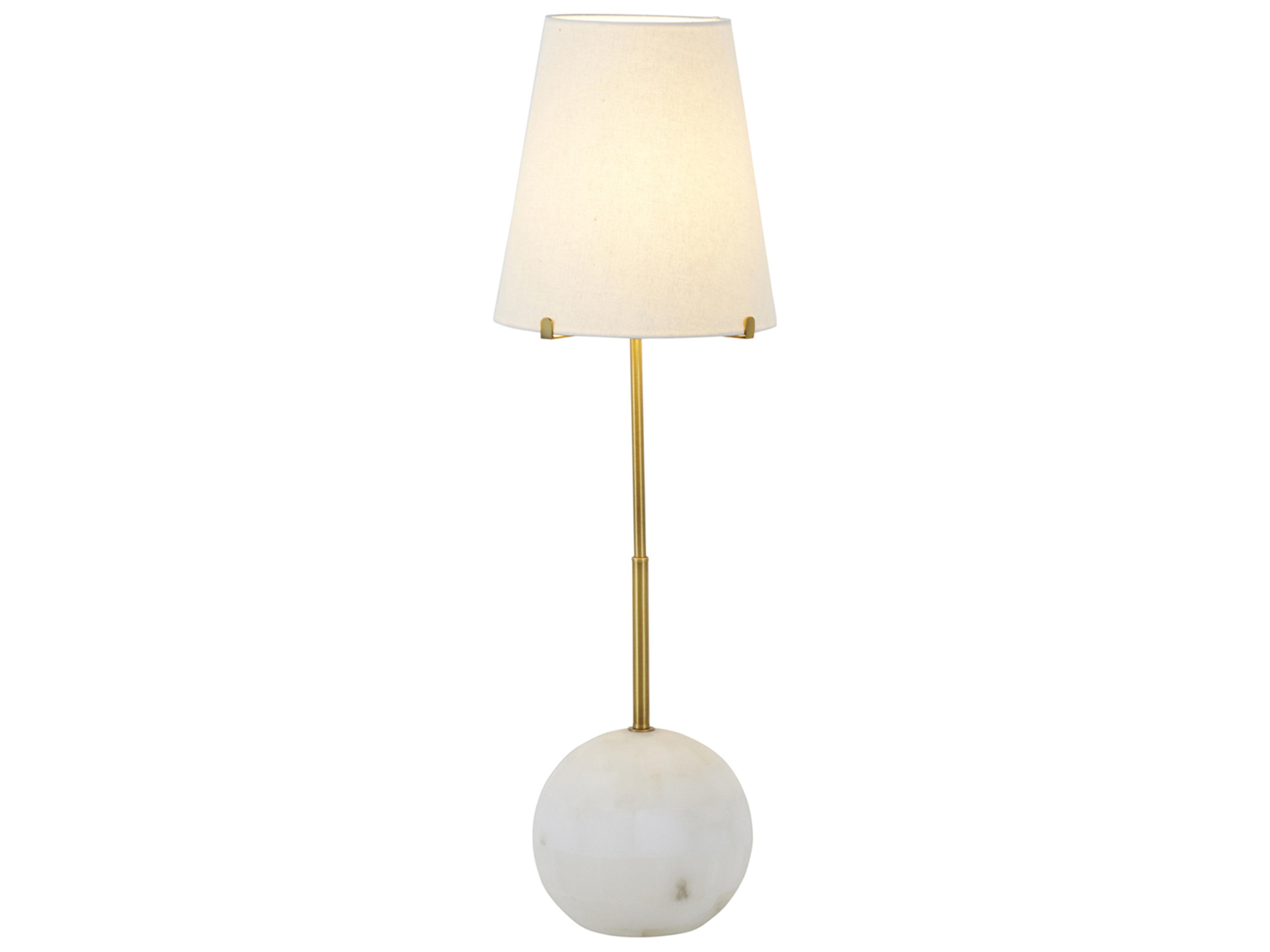 Gabby Janie Stained Gold White Linen Buffet Lamp