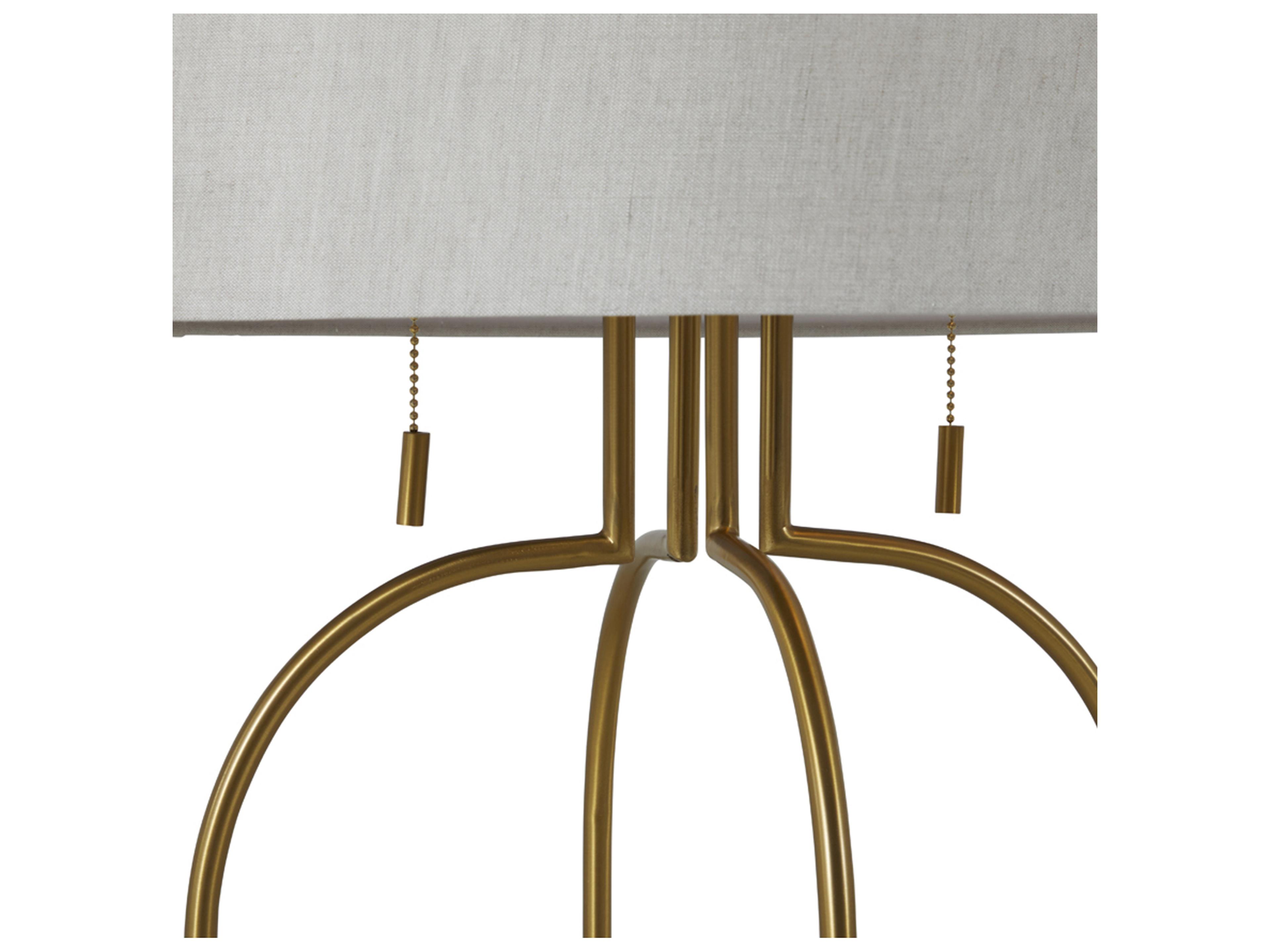 Gabby Joan Antique Bronze White Linen Buffet Lamp