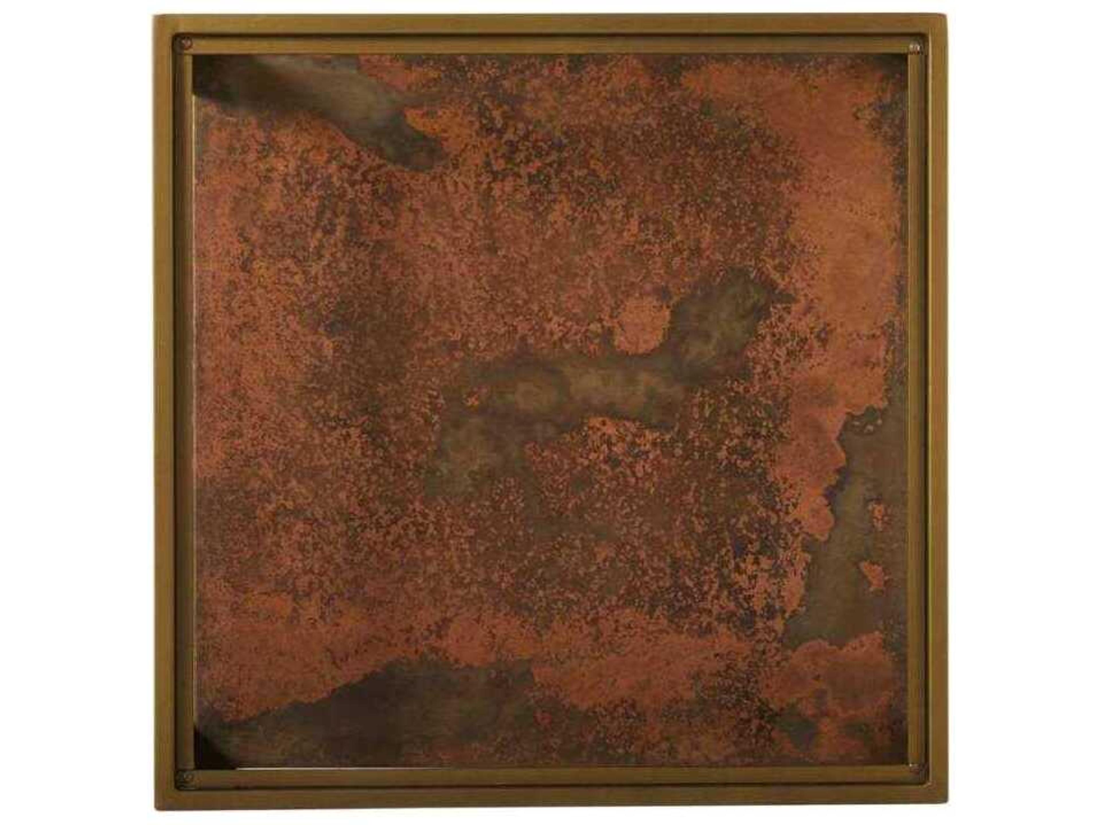 Gabby Winona Square Glass Antique Brass Magma End Table