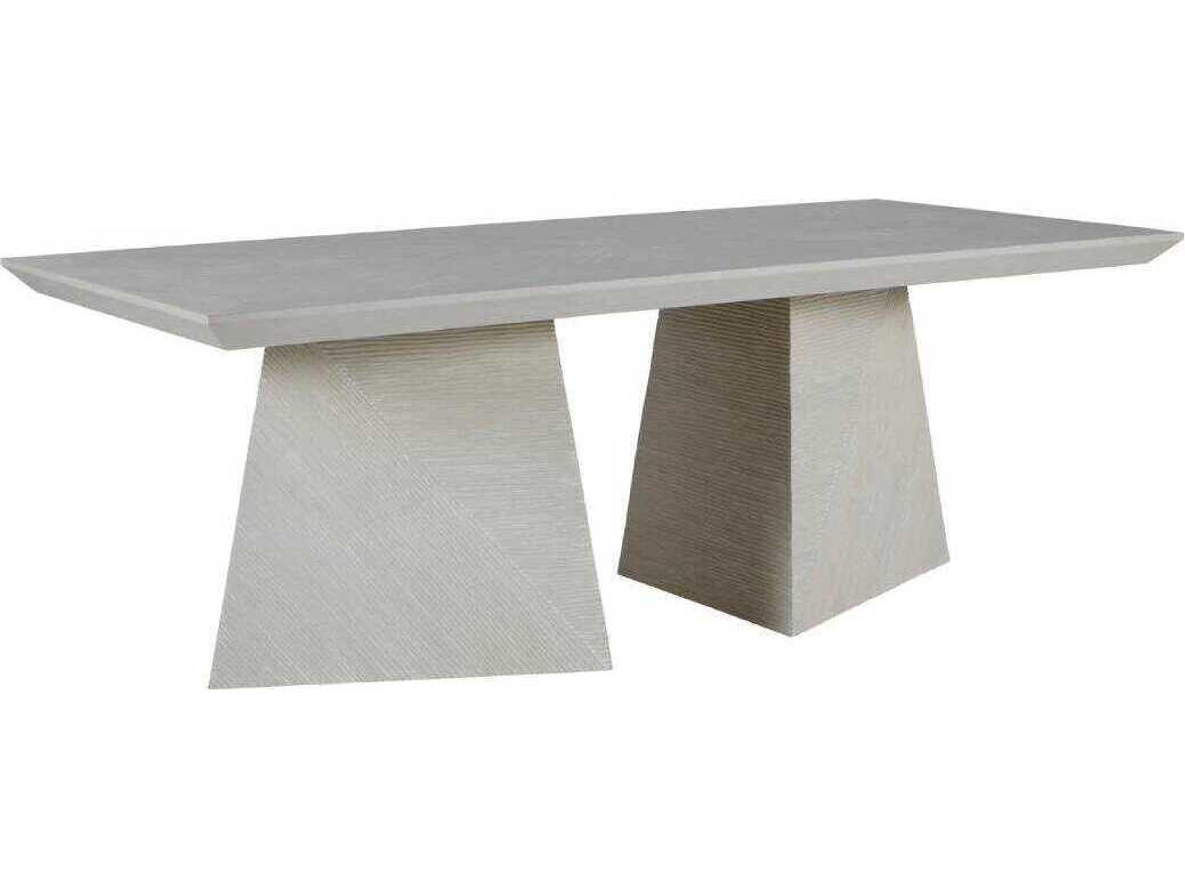 Atticus Rectangular Wood Cerused White Dining Table