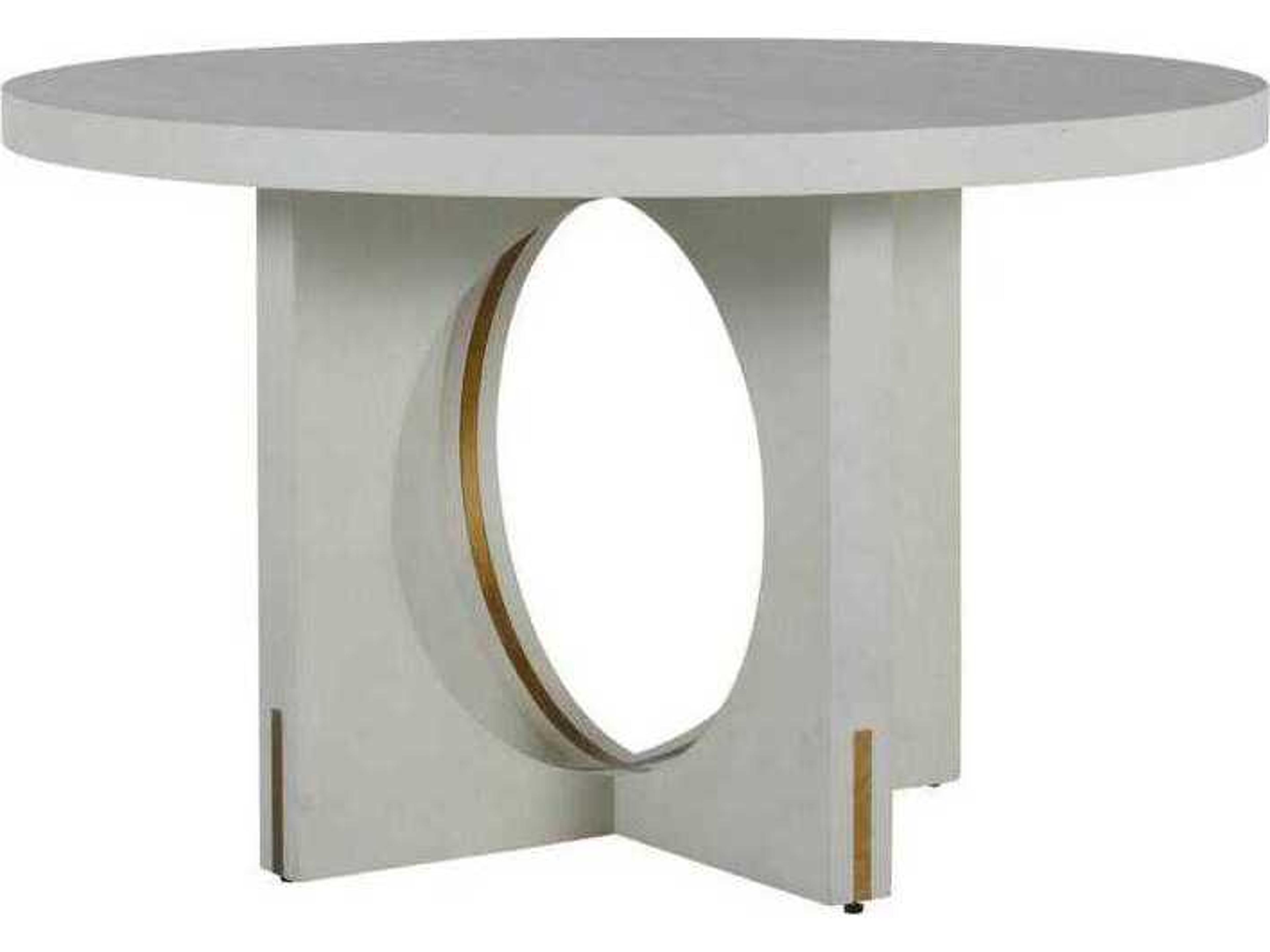 Gabby Sheila Round Wood Cerused White Dining Table