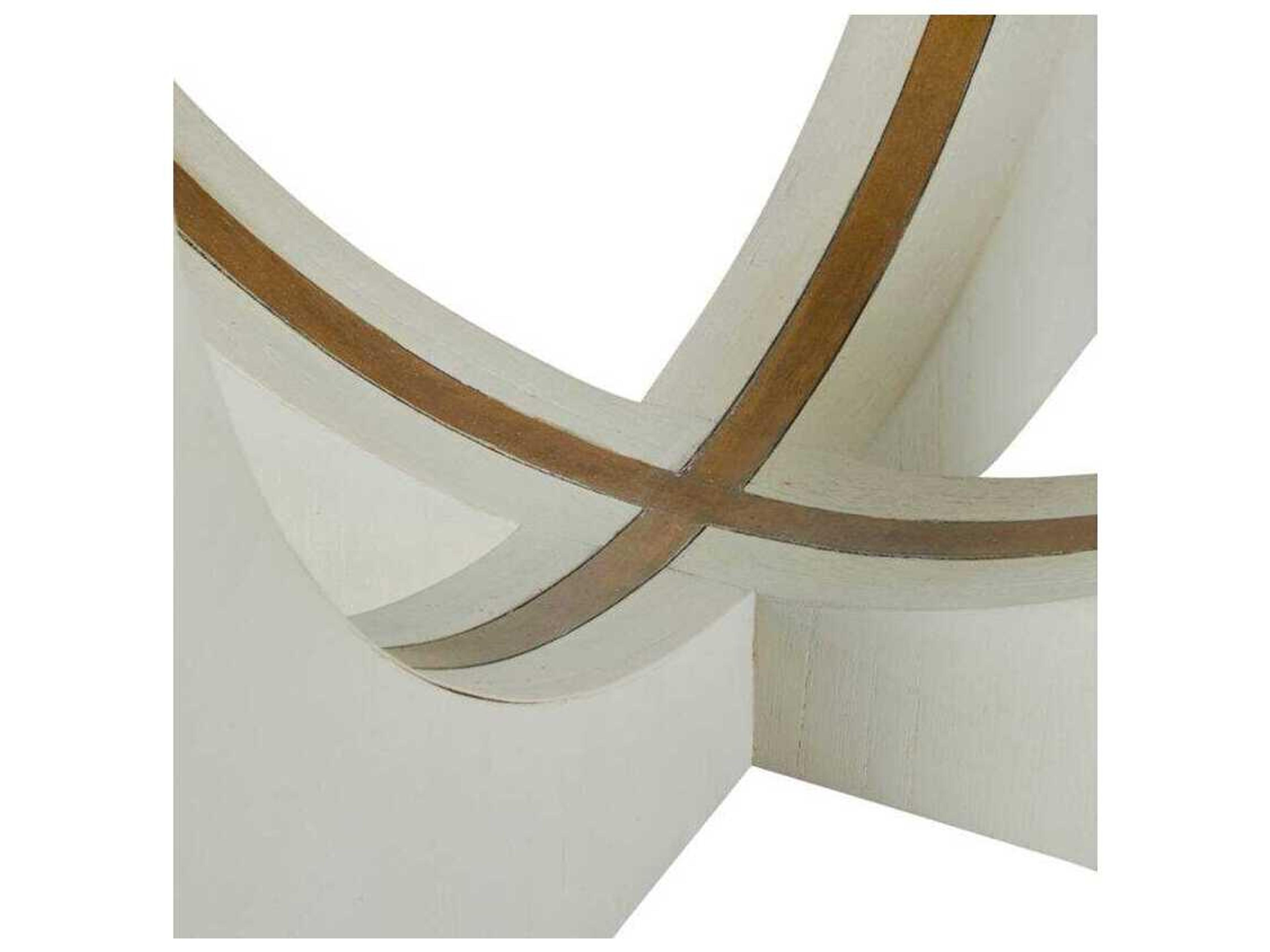 Gabby Sheila Round Wood Cerused White Dining Table