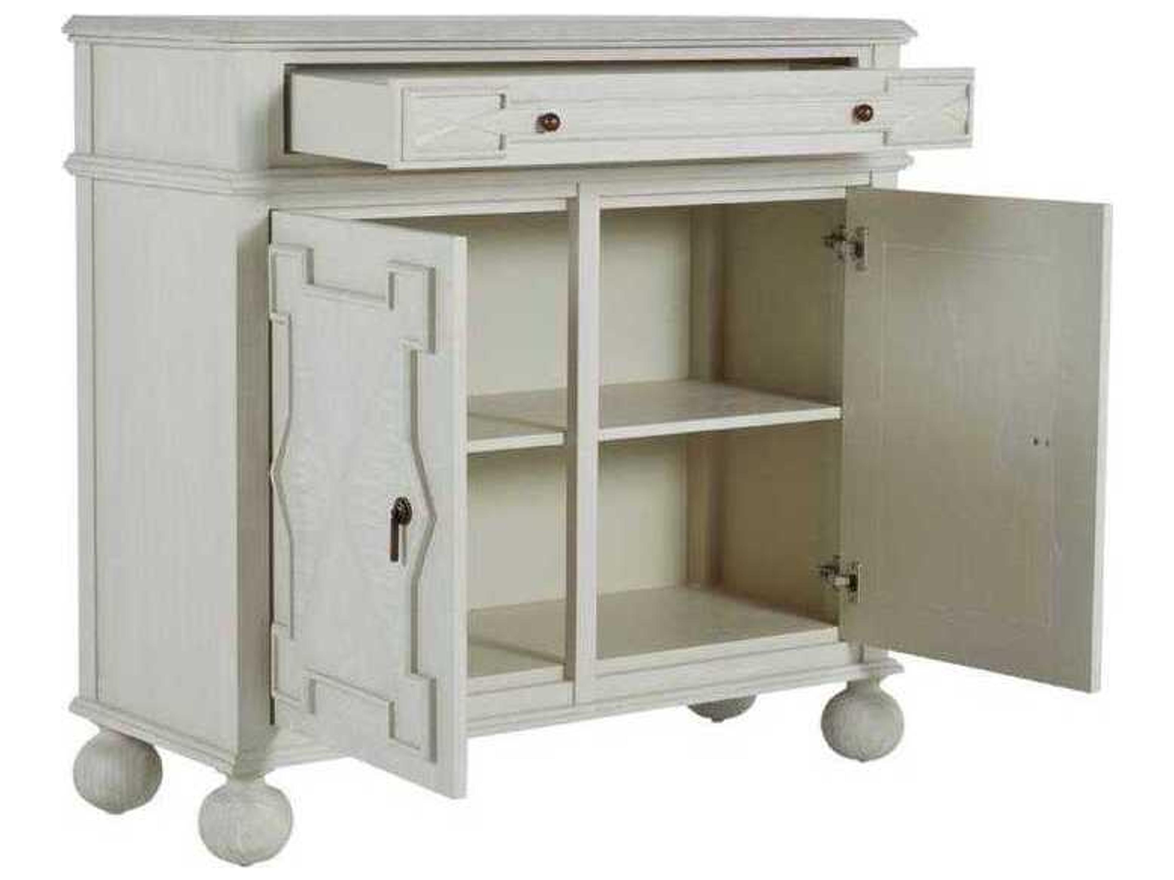 Gabby Ezekiel Cerused White Mindi Wood Accent Cabinet