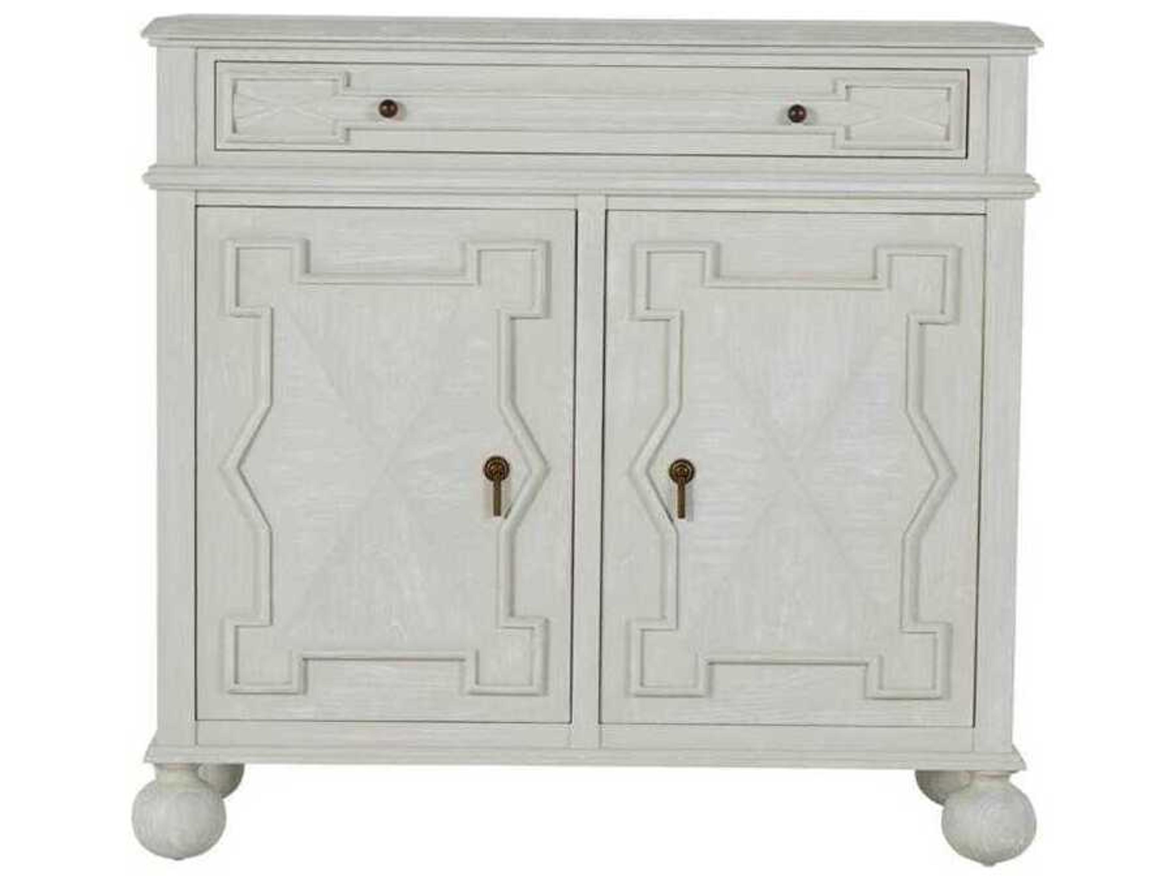 Gabby Ezekiel Cerused White Mindi Wood Accent Cabinet