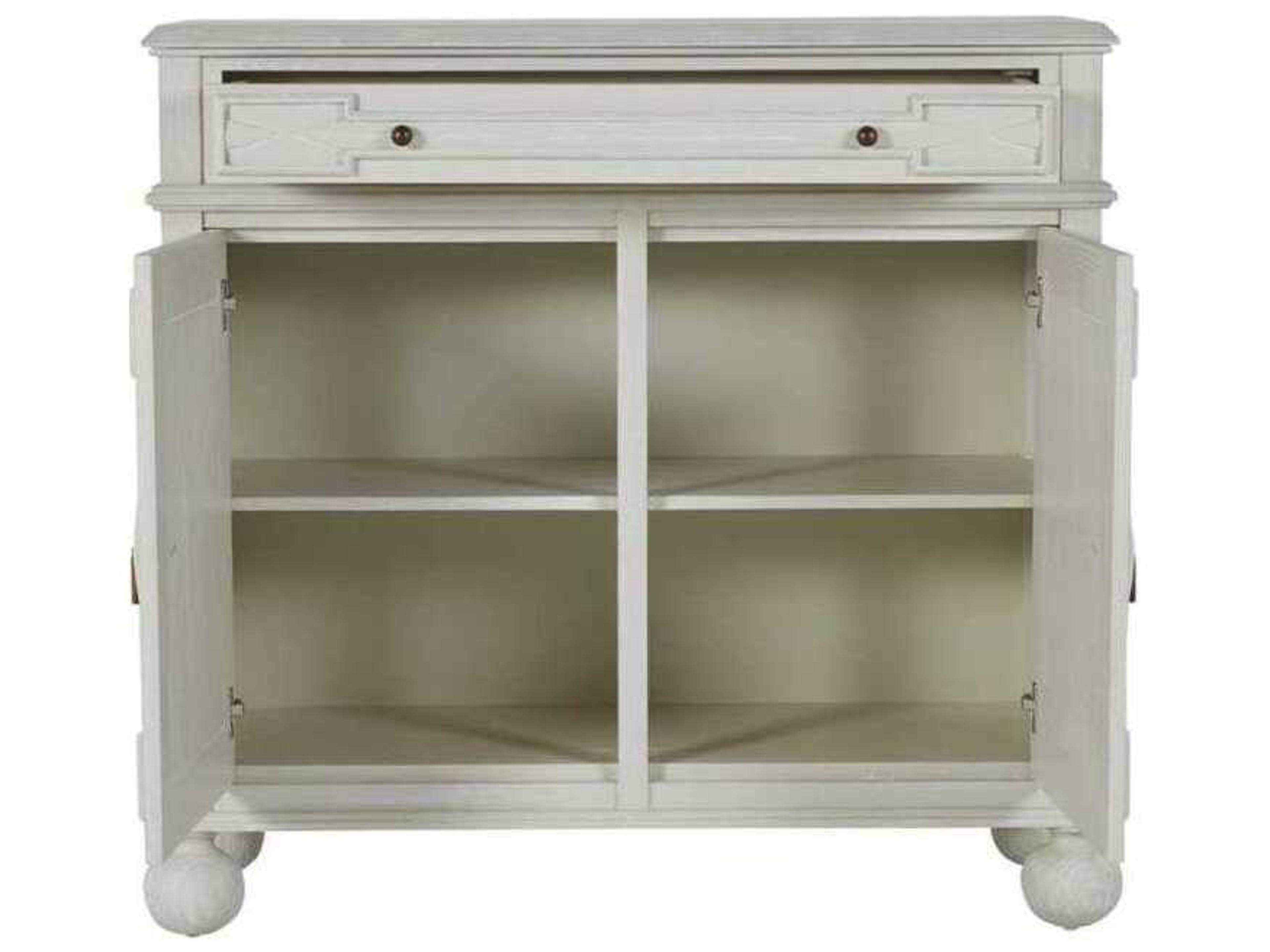 Gabby Ezekiel Cerused White Mindi Wood Accent Cabinet