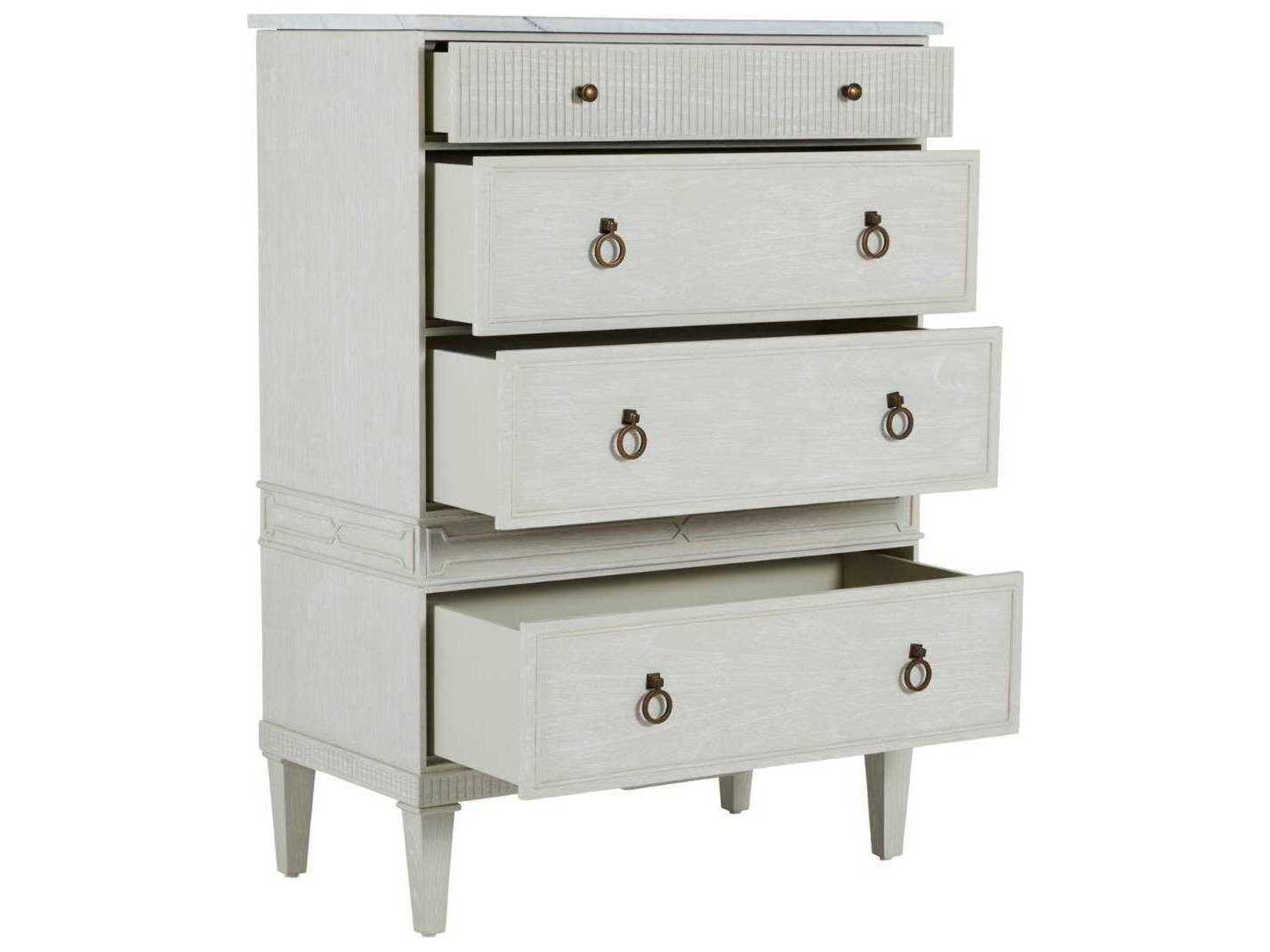 Gabby Archie White Mindi Wood Accent Tallboy