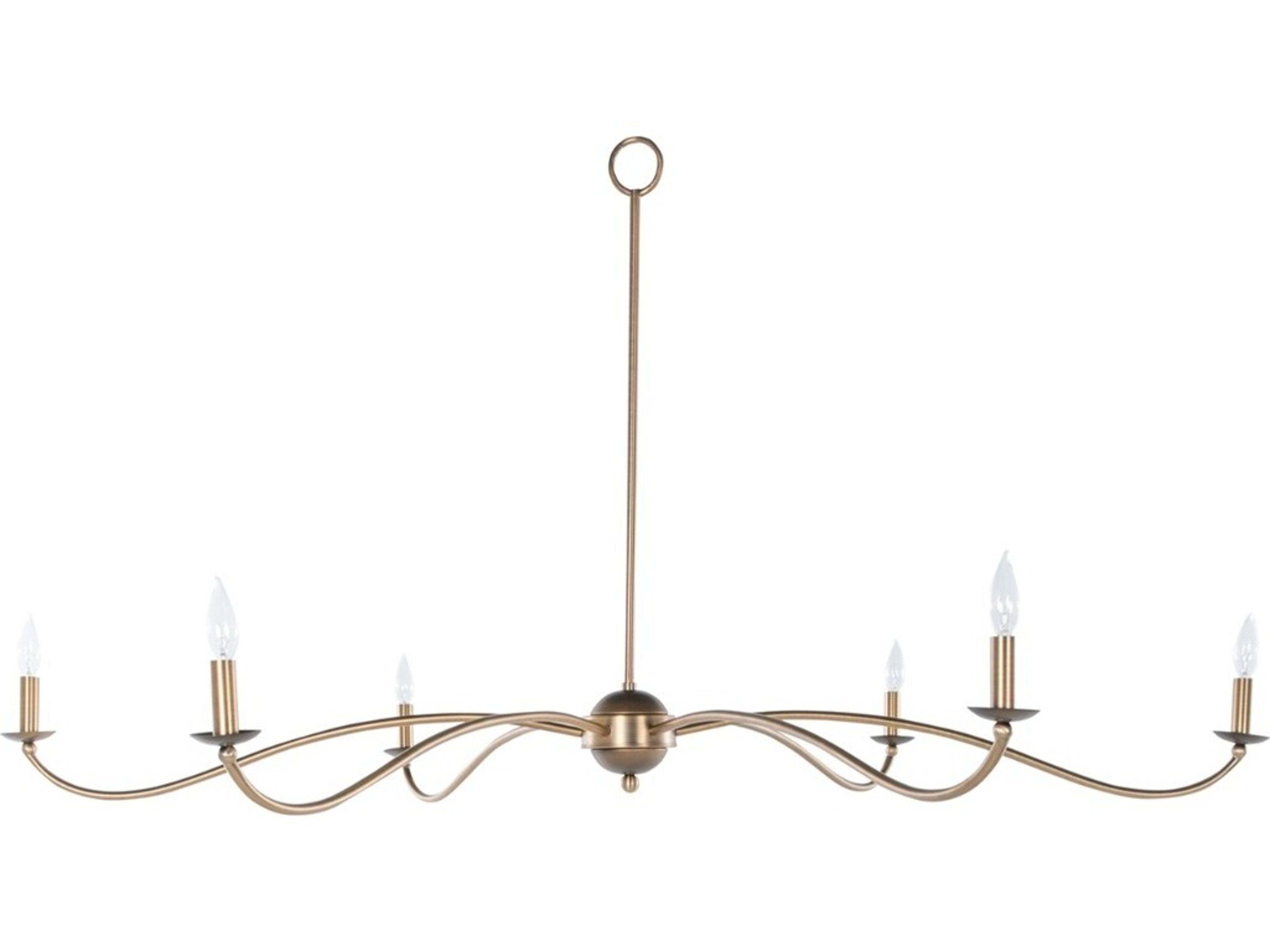 Irvine 6-Light Rubbed Bronze Antique Brass Candelabra Chandelier