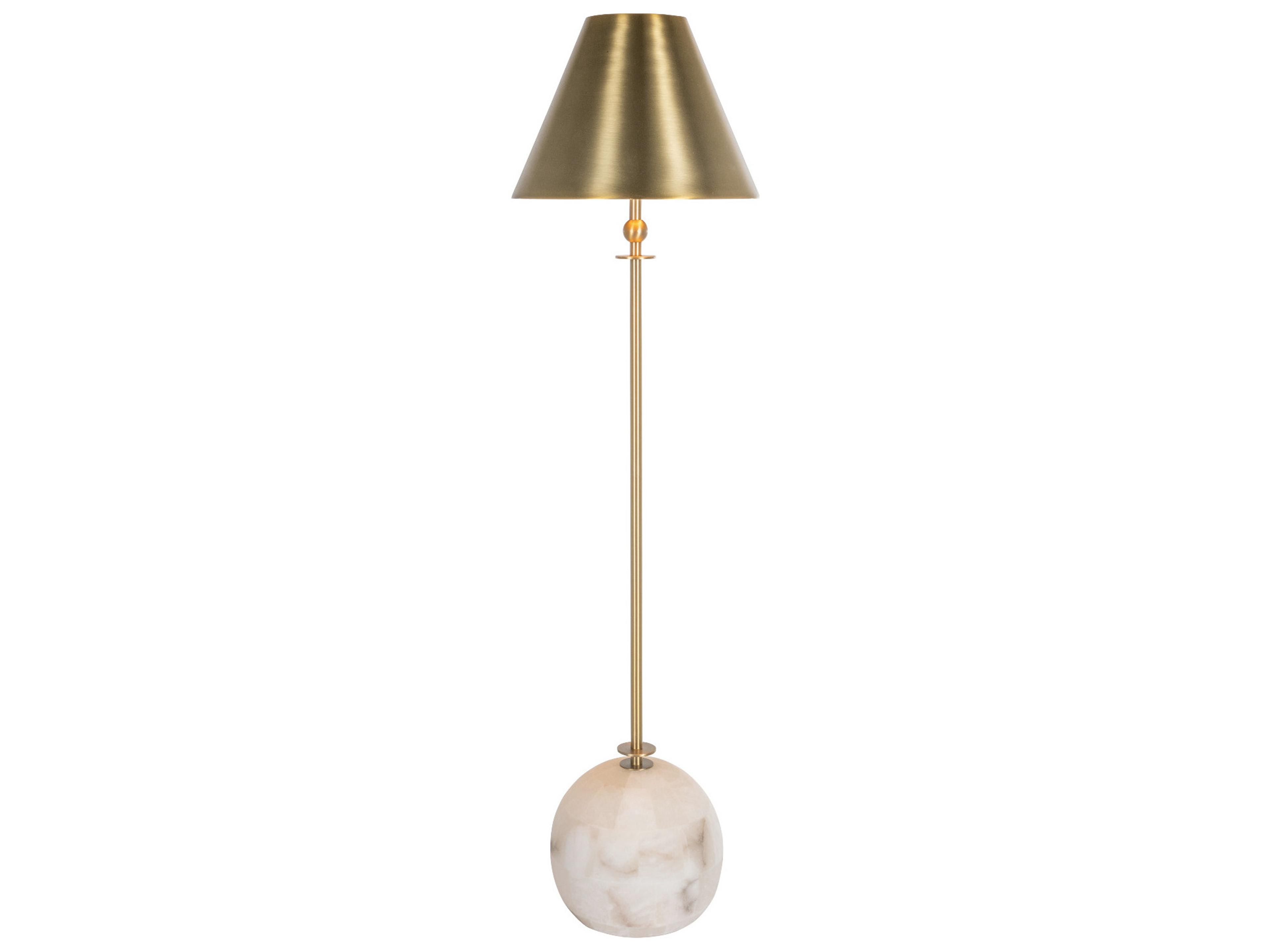 Gabby Vivianna Antique Brass Natural Tiled Alabaster Floor Lamp