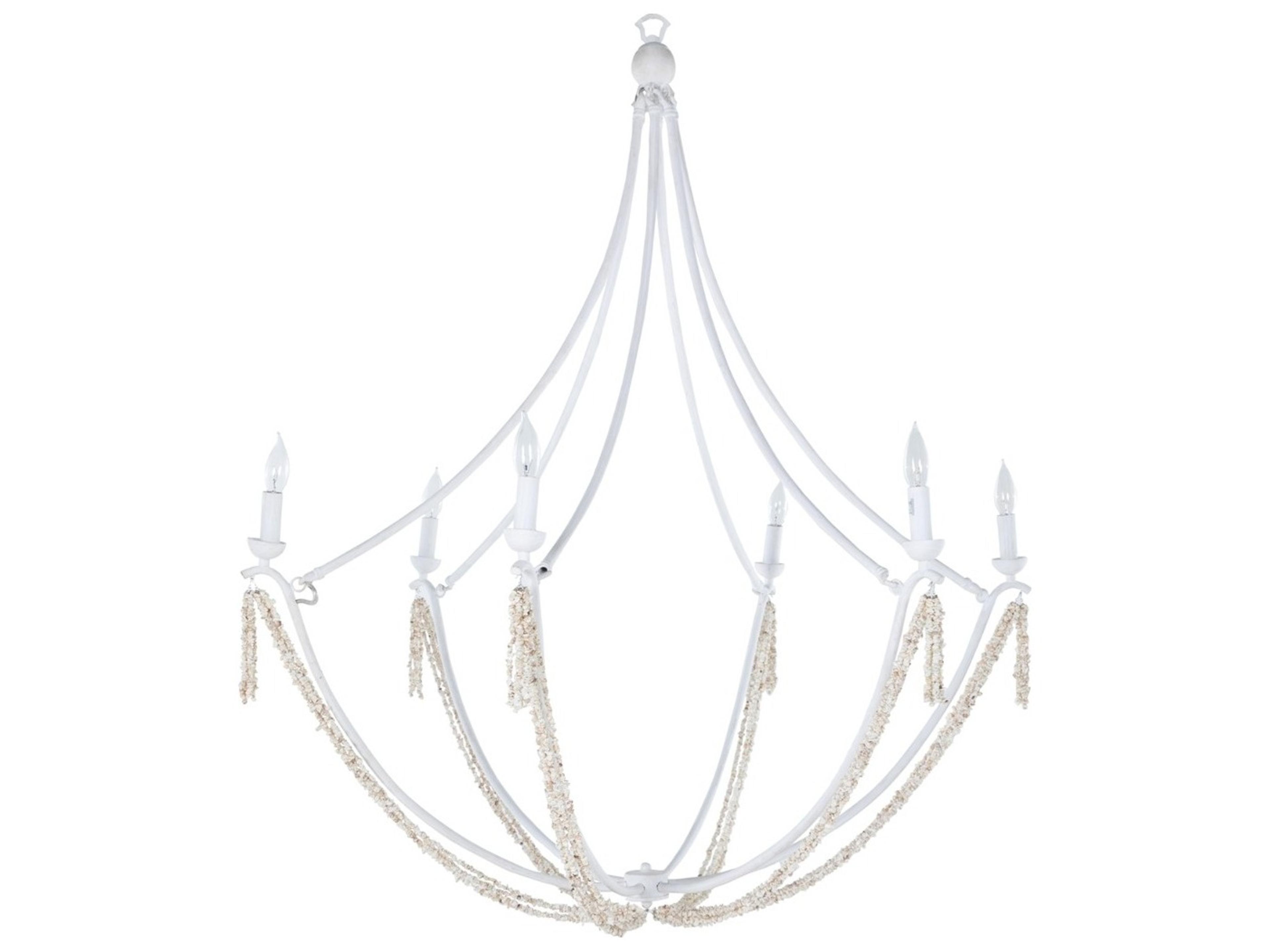 Nakita 6-Light Plaster White Coral Candelabra Chandelier
