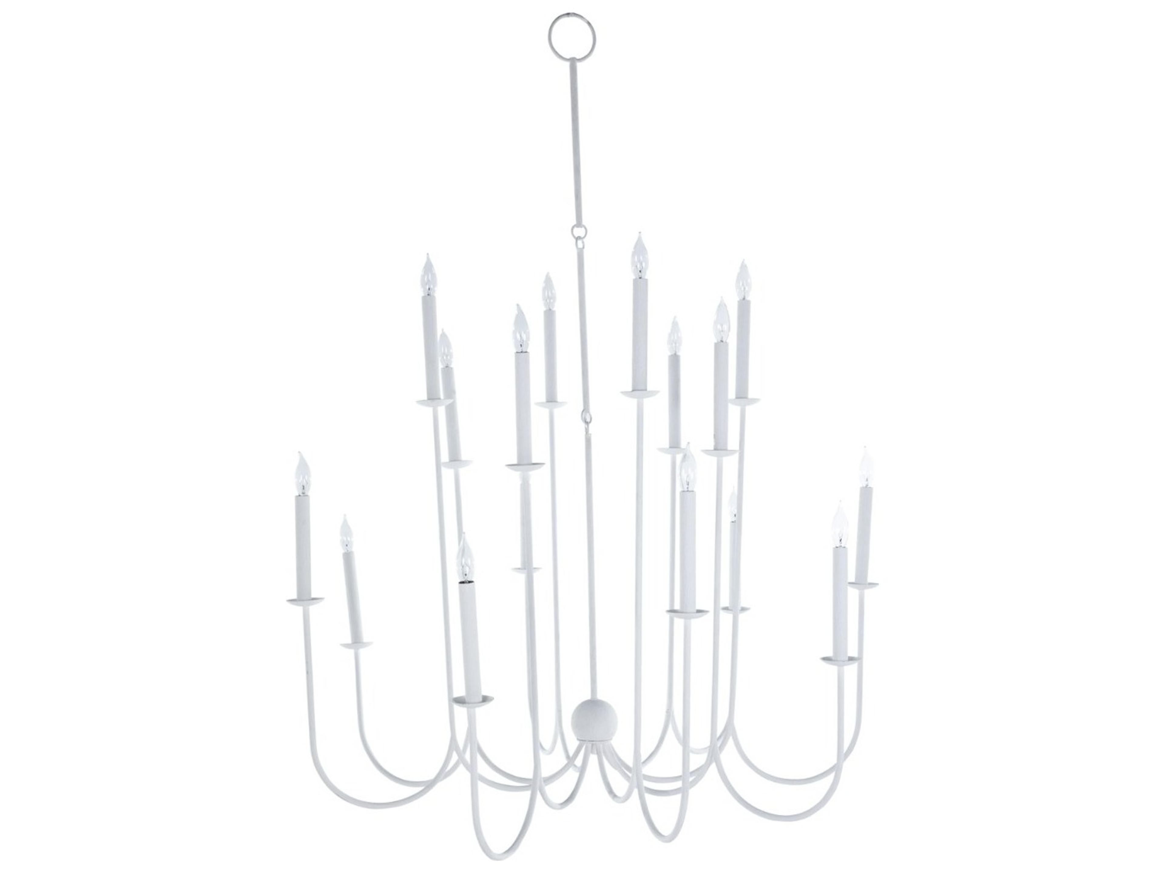 Snow 16-Light Plaster White Candelabra Tiered Chandelier