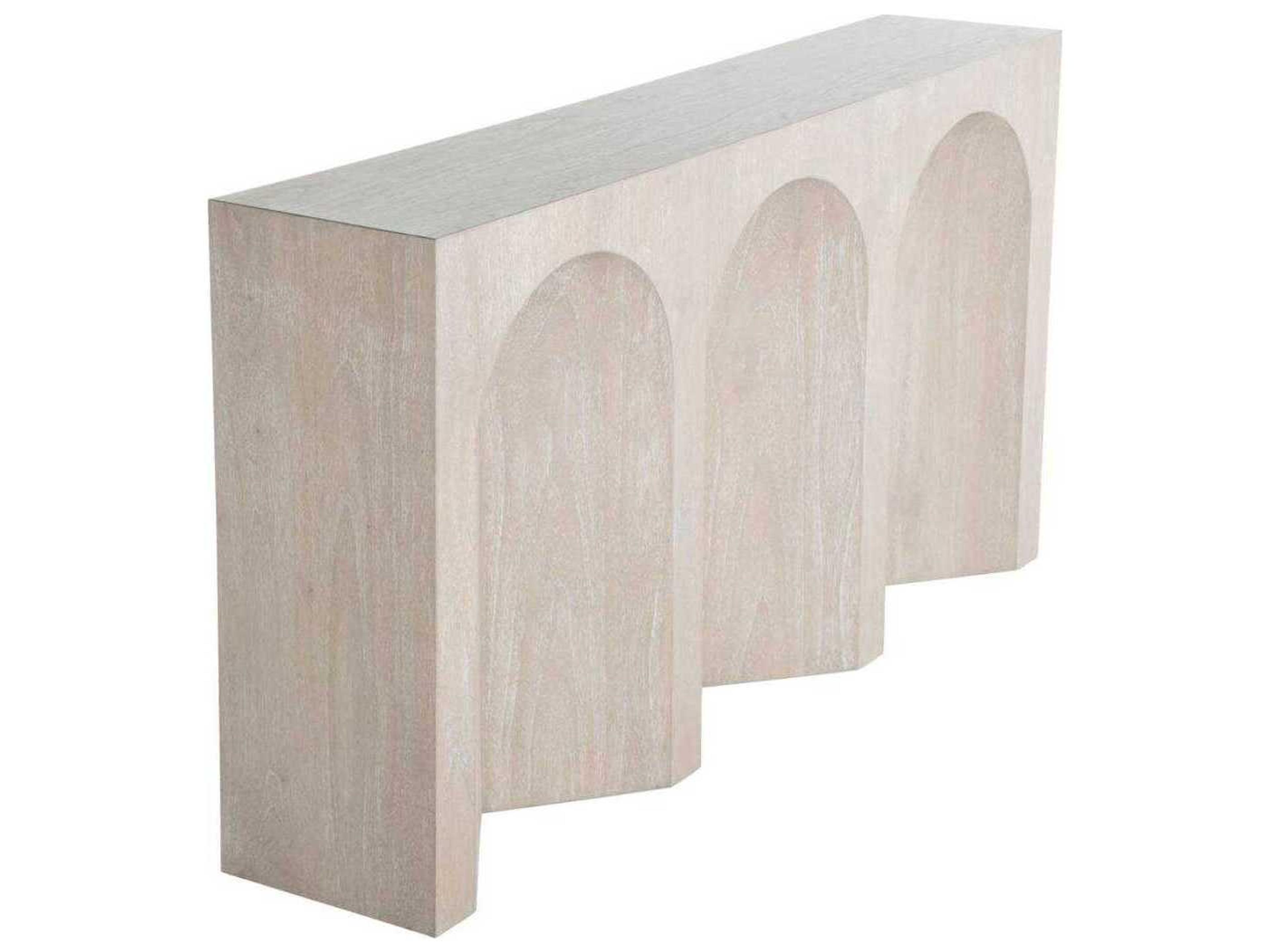 Gabby Arlee Rectangular Wood Cerused Natural Blonde Console Table