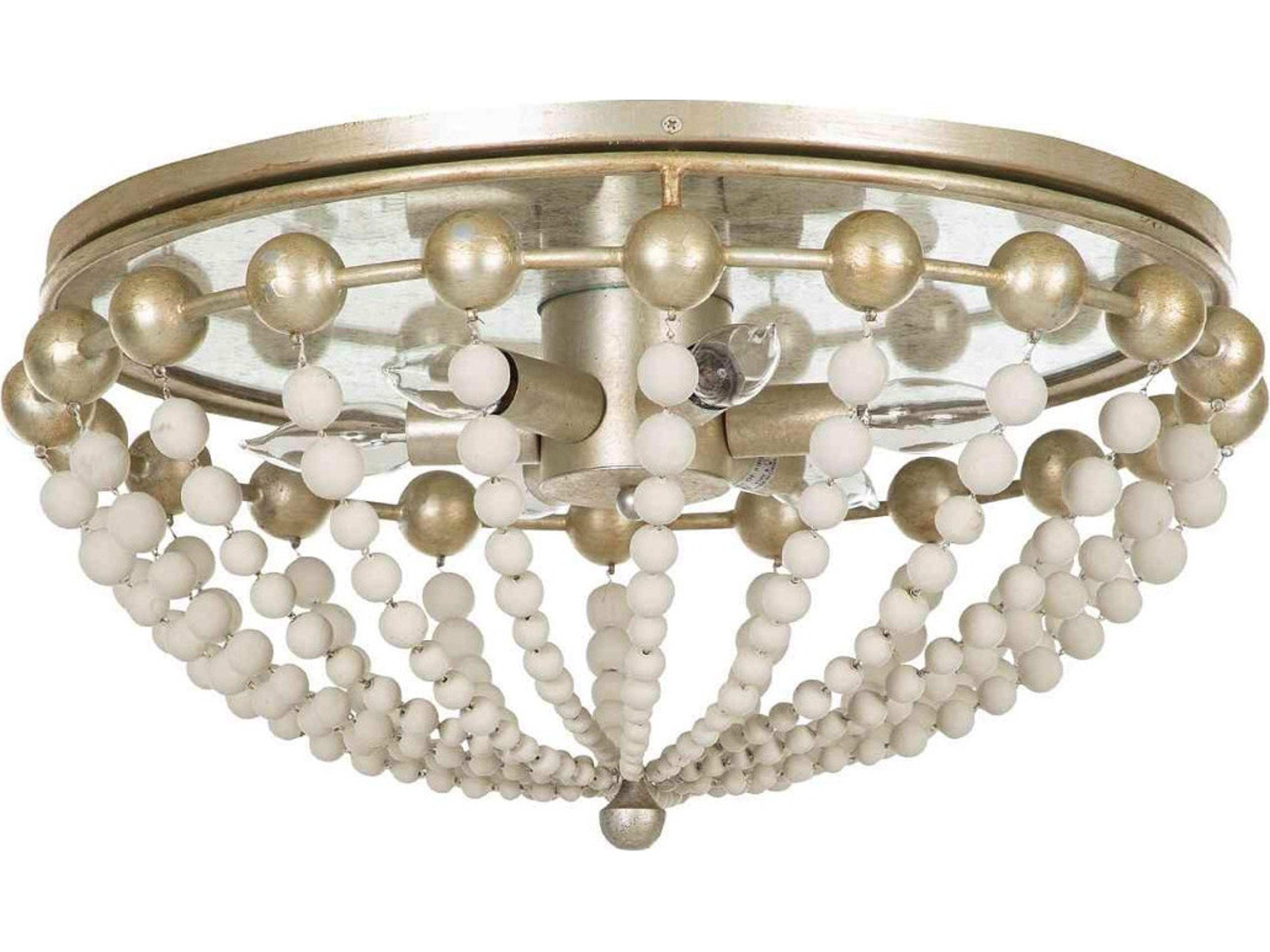Gabby Abbey 6-Light Silver Traditional Bowl Flush Mount