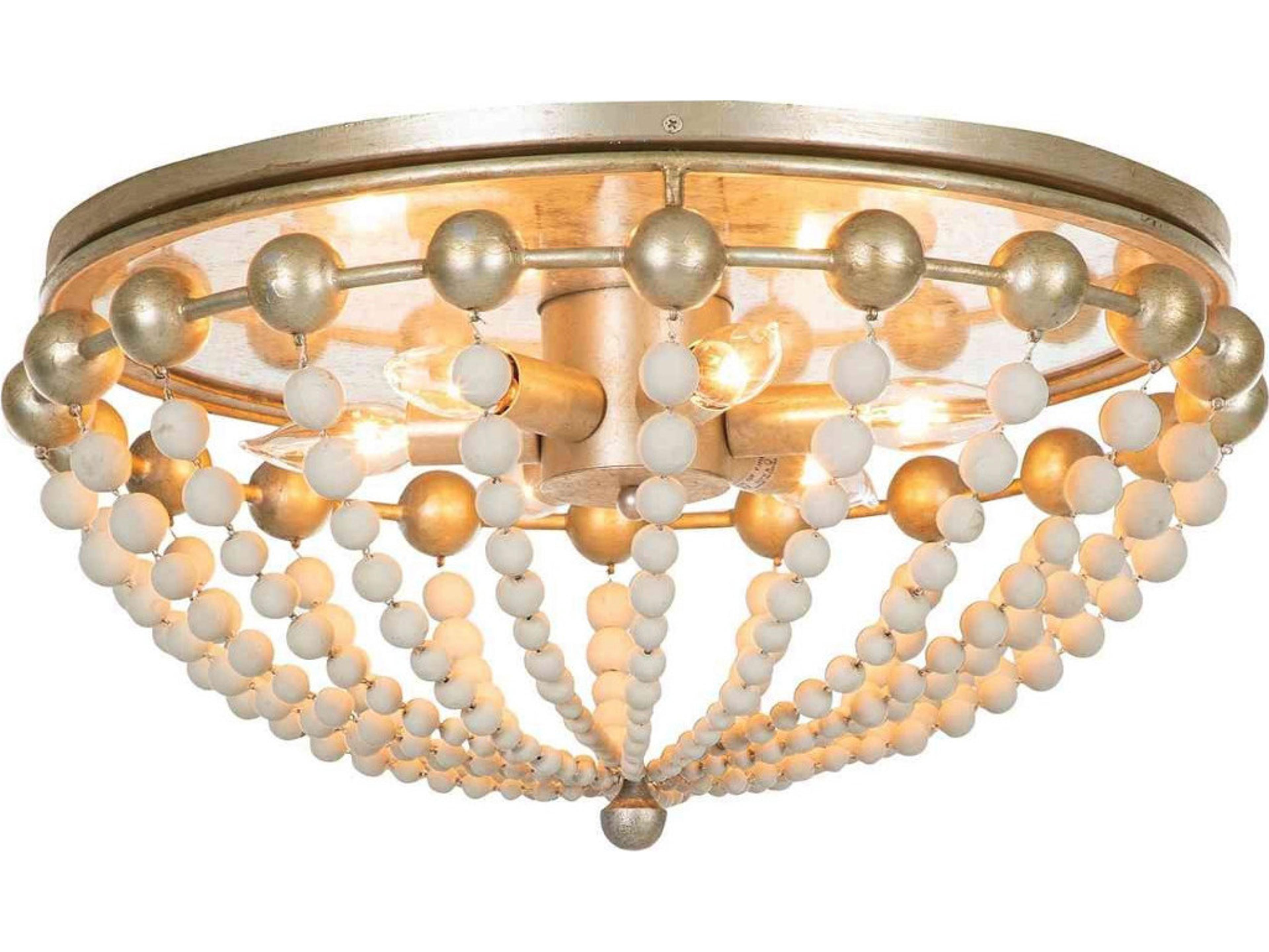 Gabby Abbey 6-Light Silver Traditional Bowl Flush Mount