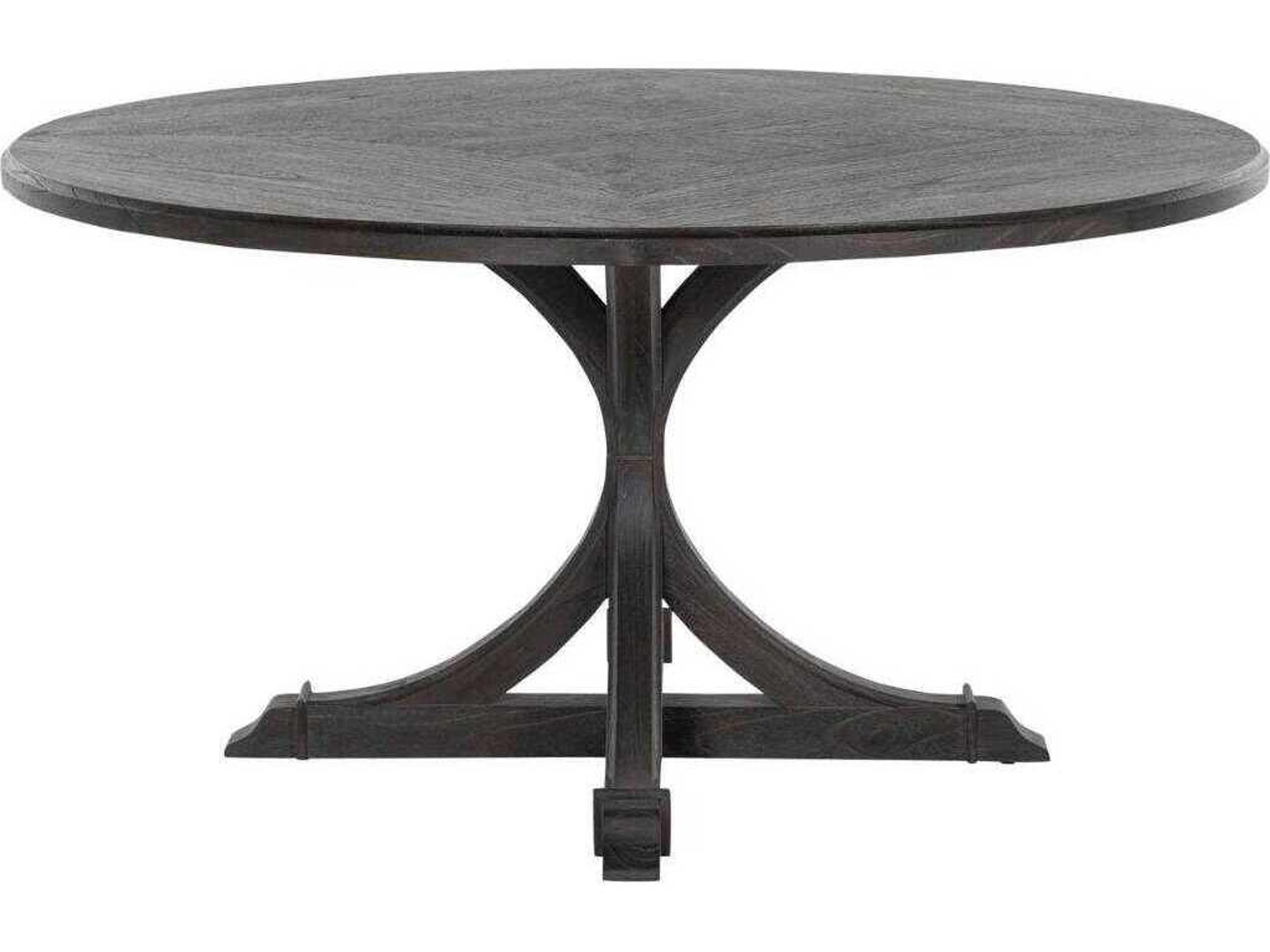 Gabby Adams Round Wood Cerused Forest Black Dining Table