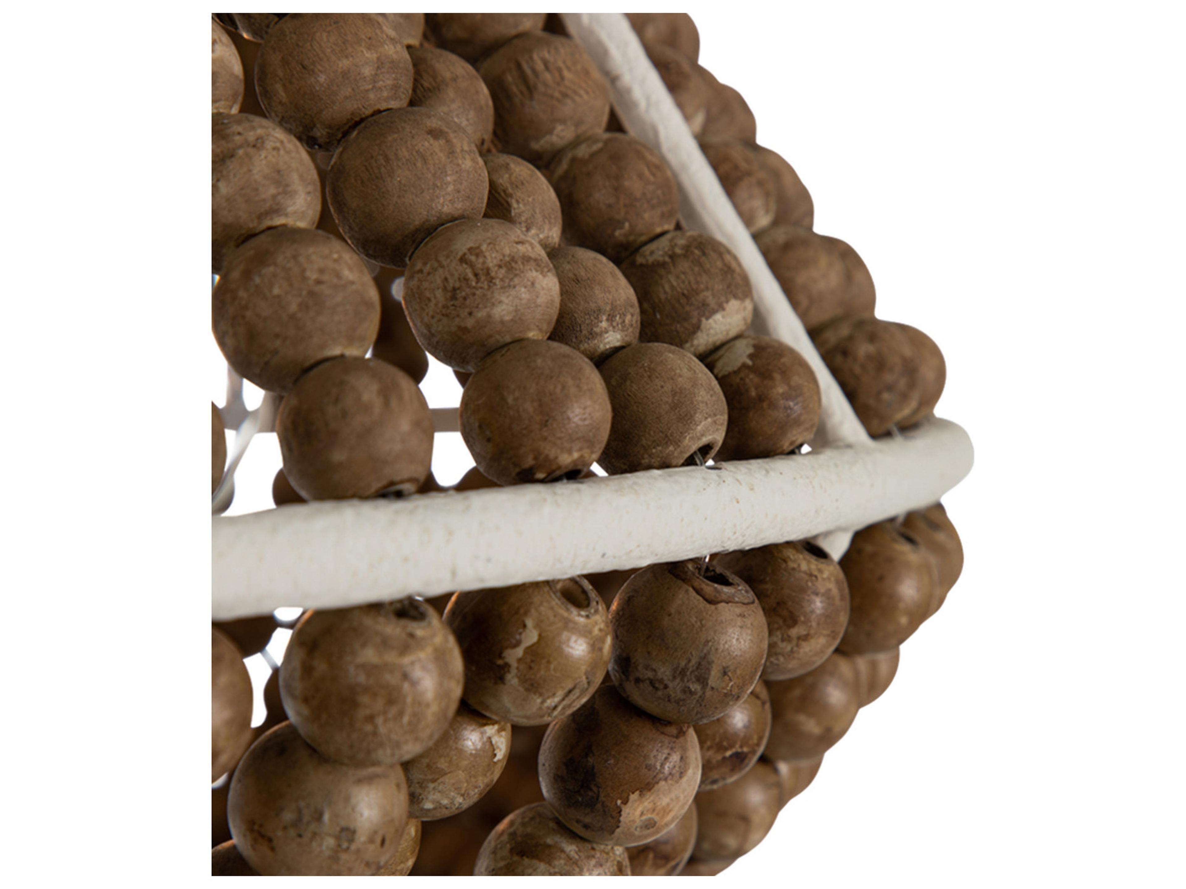 Gabby Gilmer 2-Light Plaster Beige Washed Wood Brown Geometric Semi Flush Mount