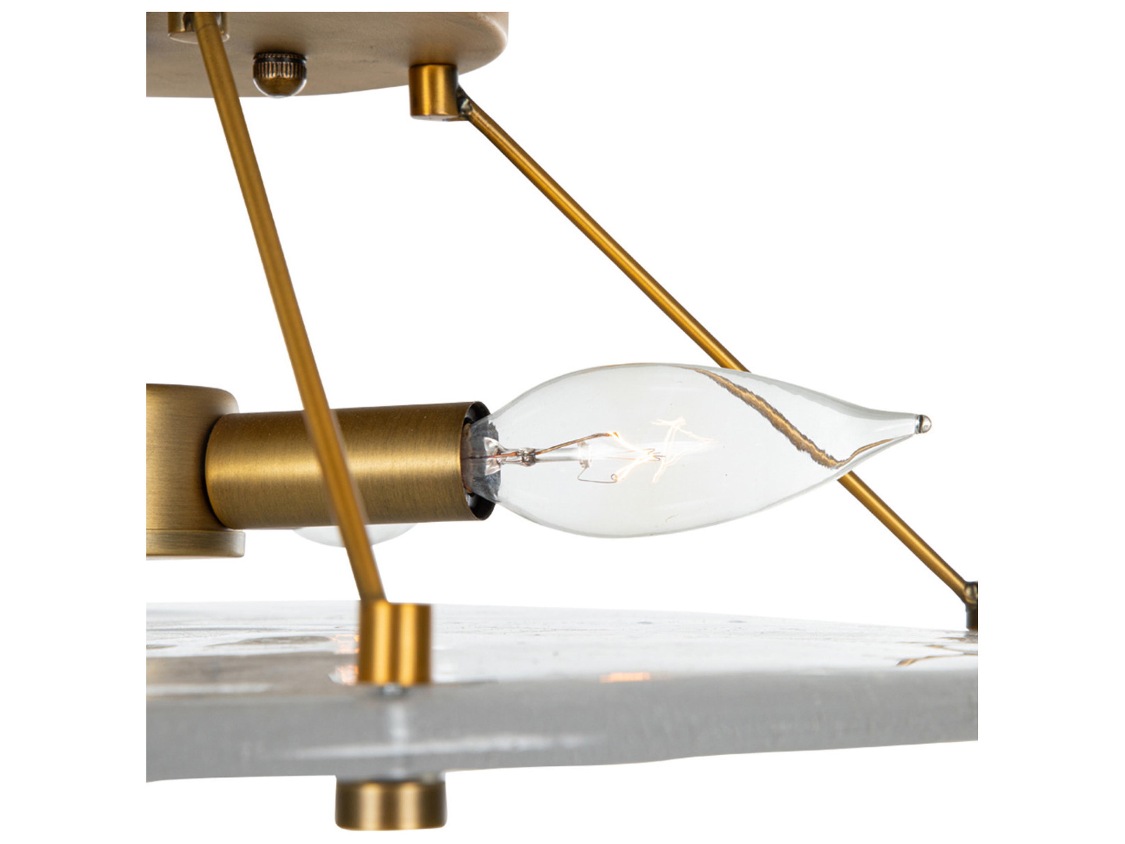 Gabby Madison 4-Light Stained Gold Cast Glass Geometric Round Semi Flush Mount