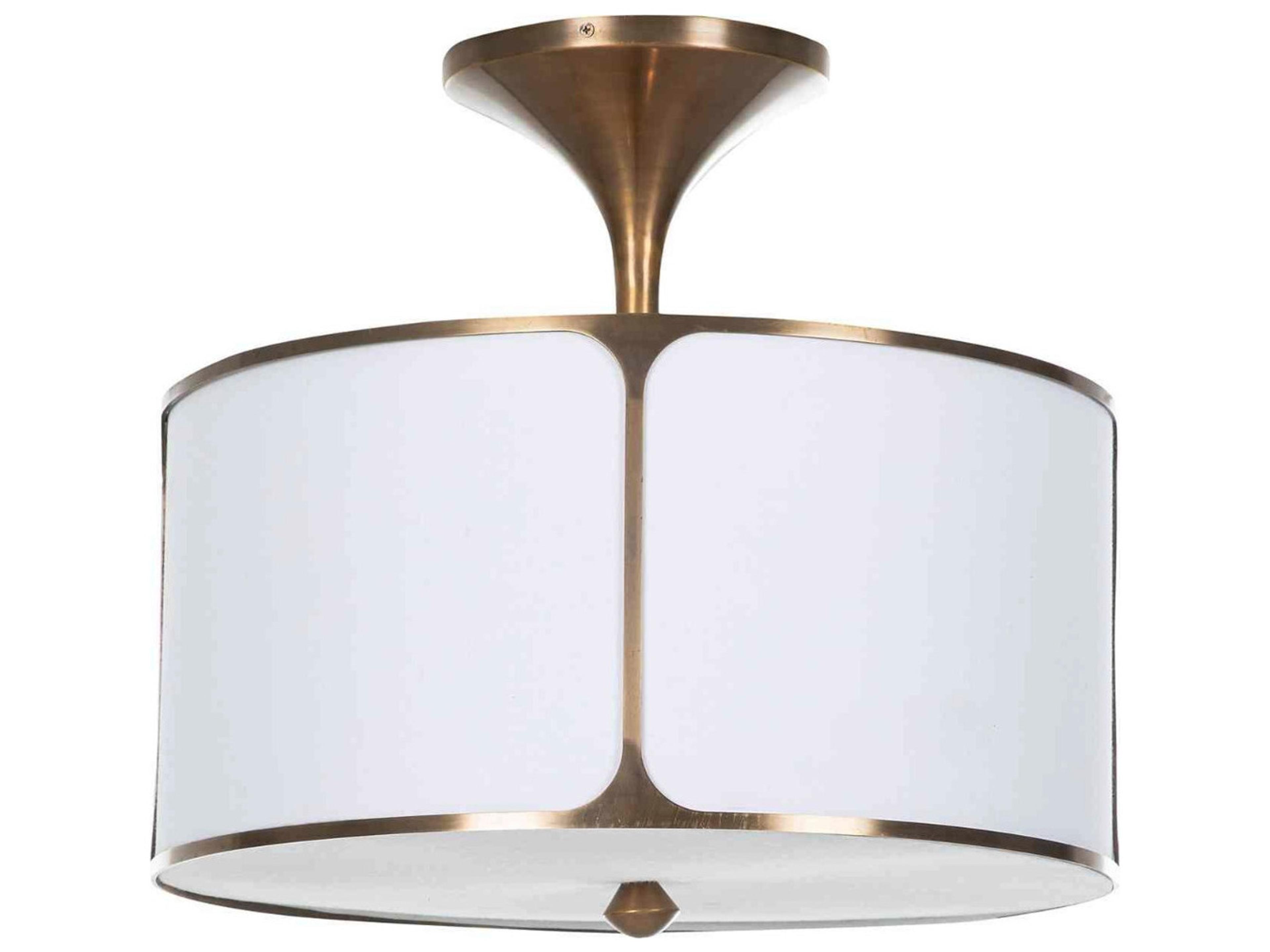 Dove 2-Light Aged Bronze Salt Linen Semi Flush Mount