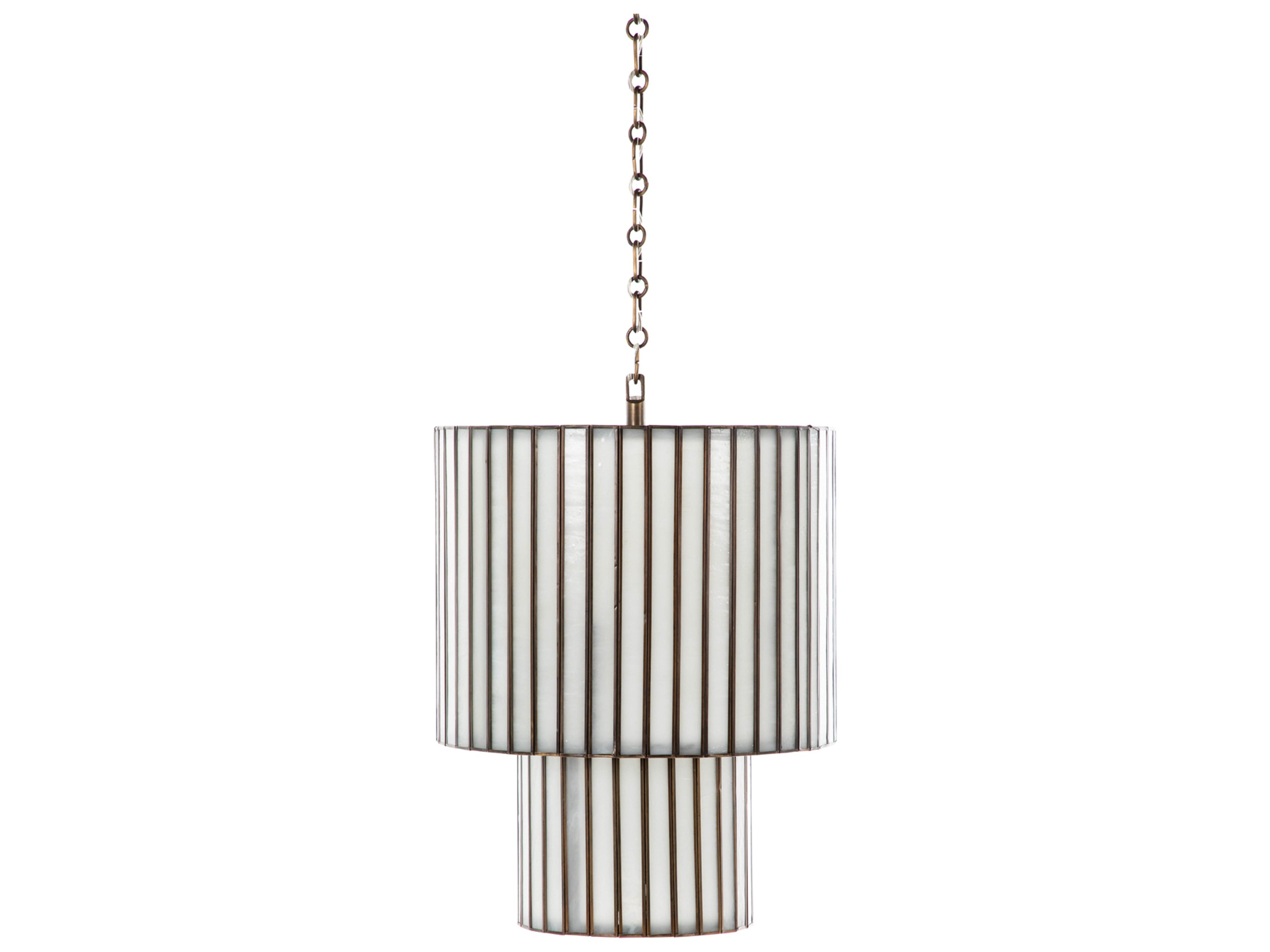 Fulbright 1-Light Brushed Brass Mercury Glass Cylinder Pendant