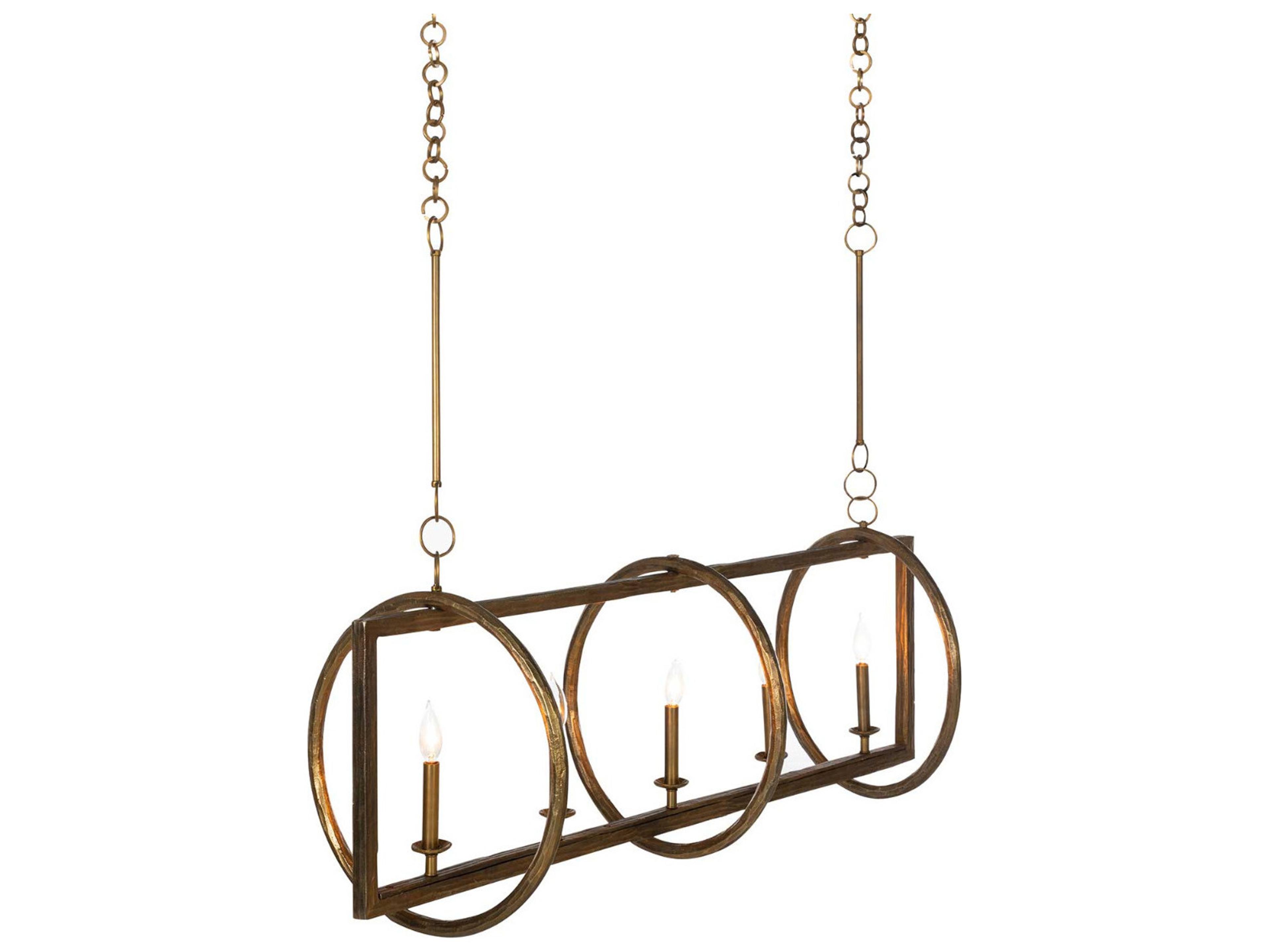 Gabby Leo 5-Light Aged Blonde Brass Linear Island Pendant