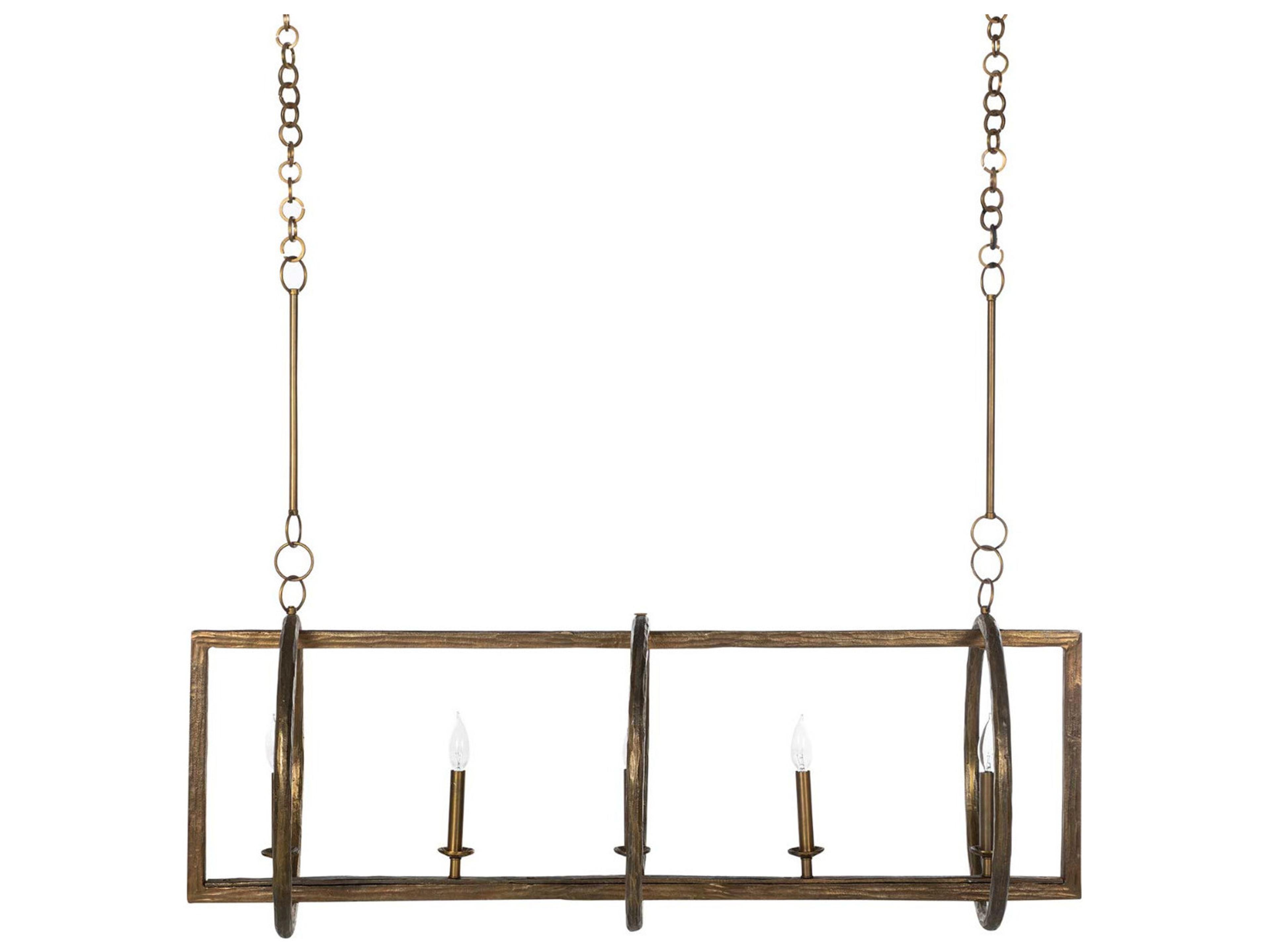 Gabby Leo 5-Light Aged Blonde Brass Linear Island Pendant