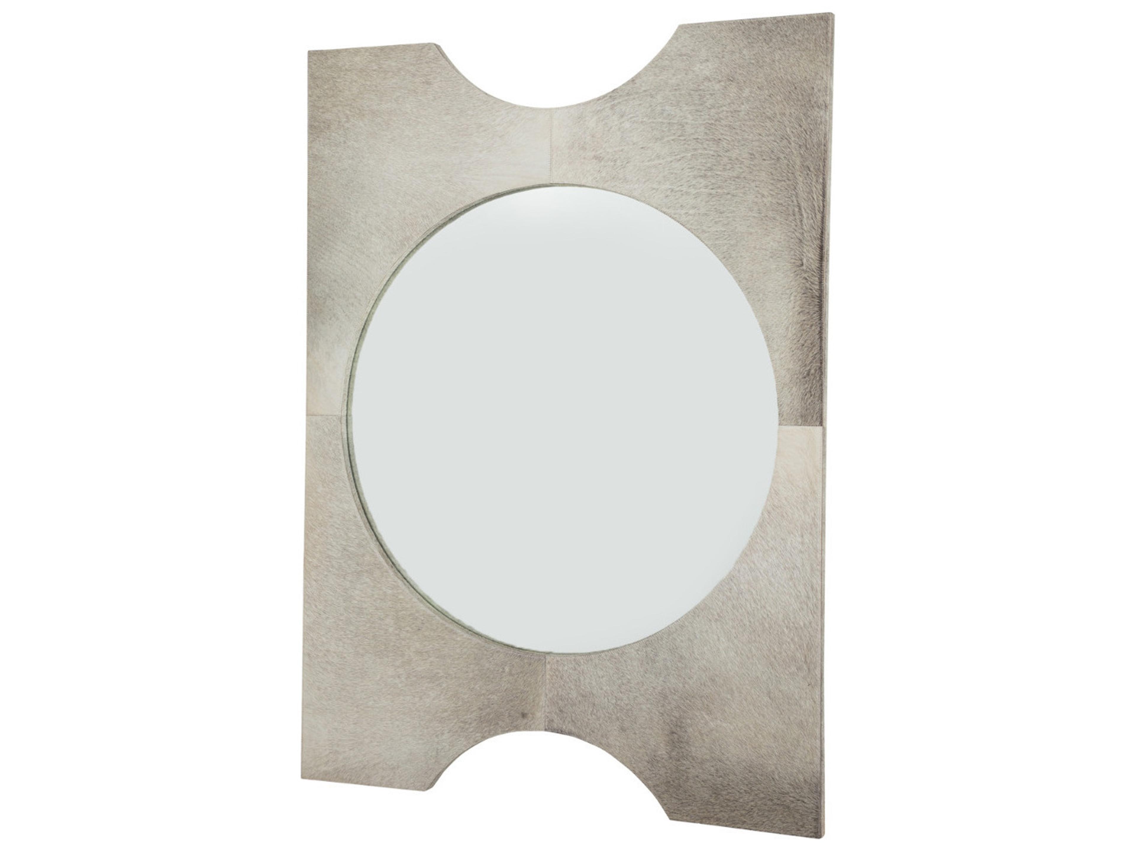 Gabby Oakley Natural Ivory Hide Clear Mirror Wall Round