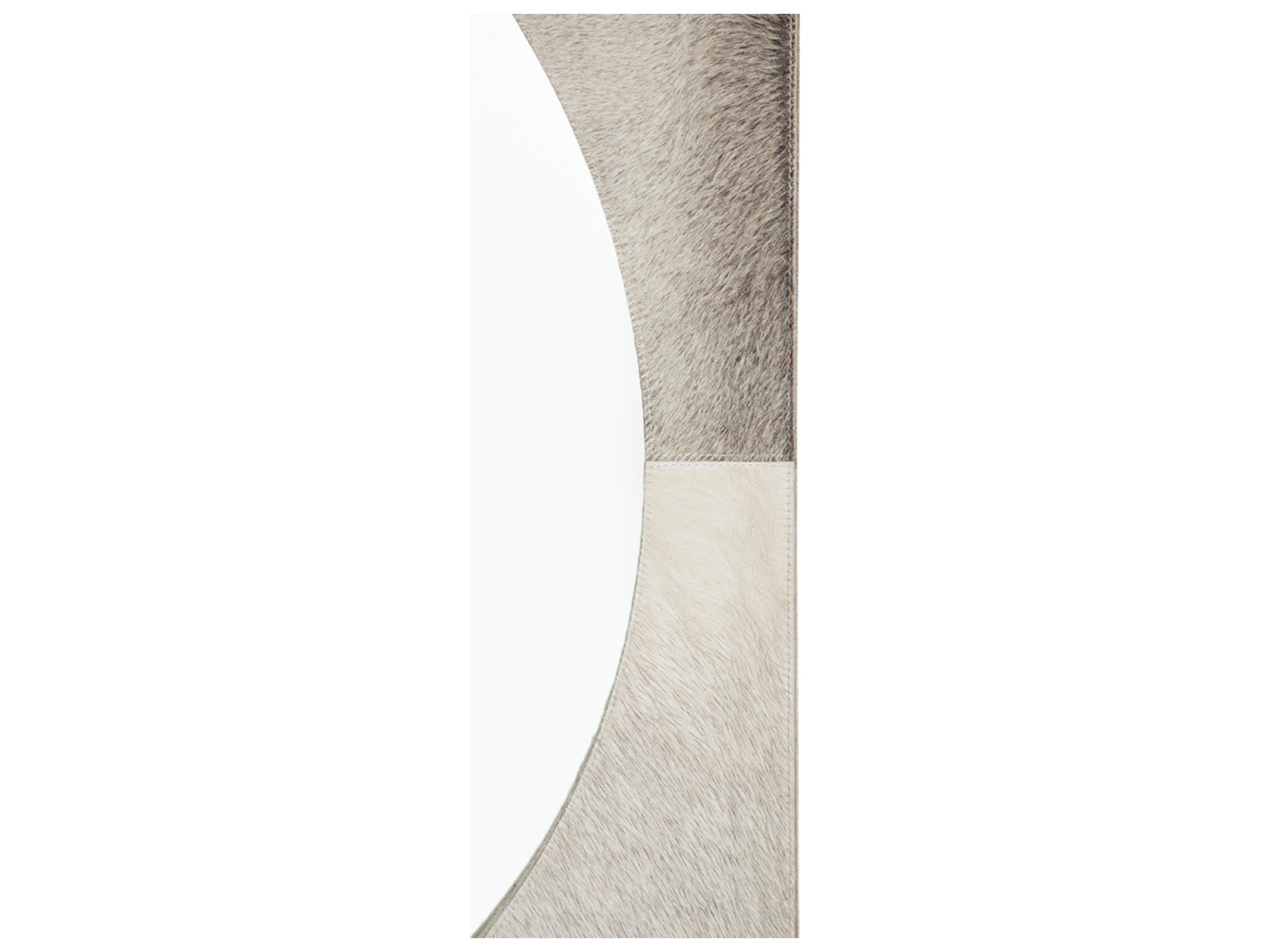Gabby Oakley Natural Ivory Hide Clear Mirror Wall Round