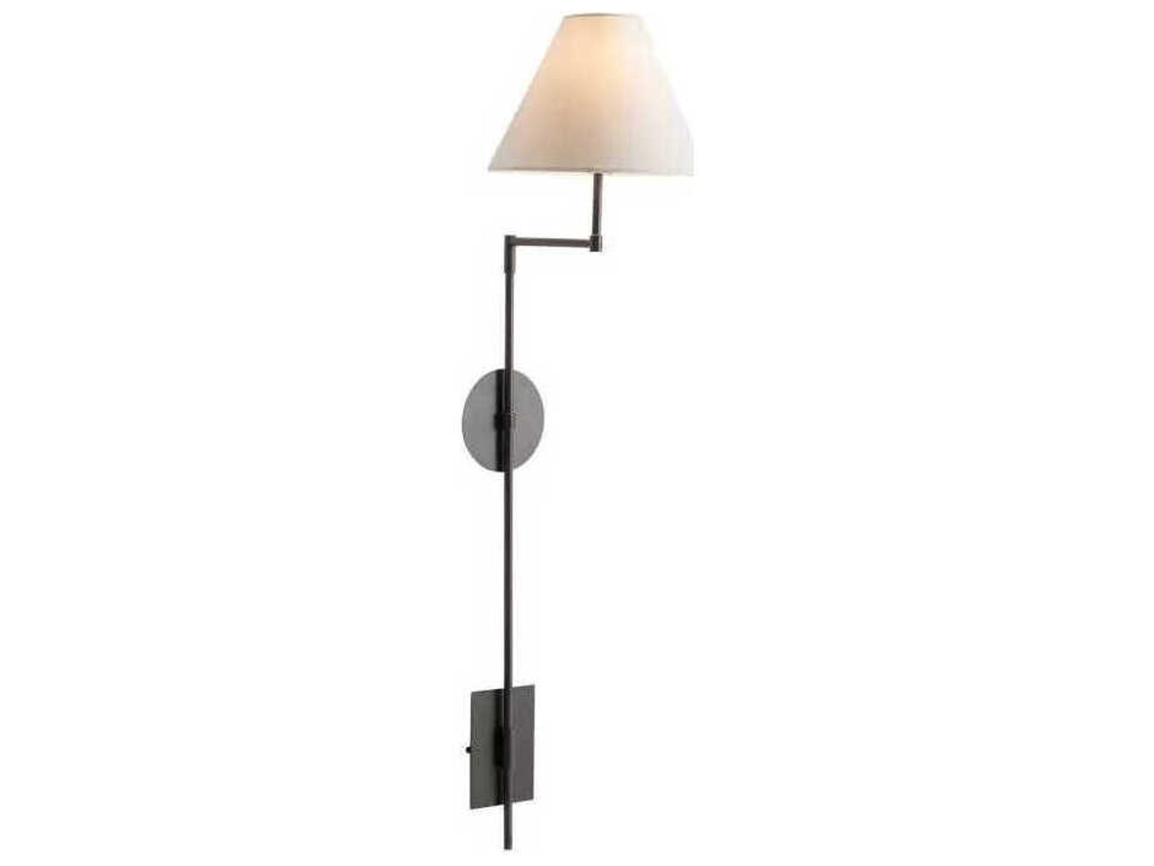 Gabby Alva Feather White Linen Brushed Bronze Wall Sconce