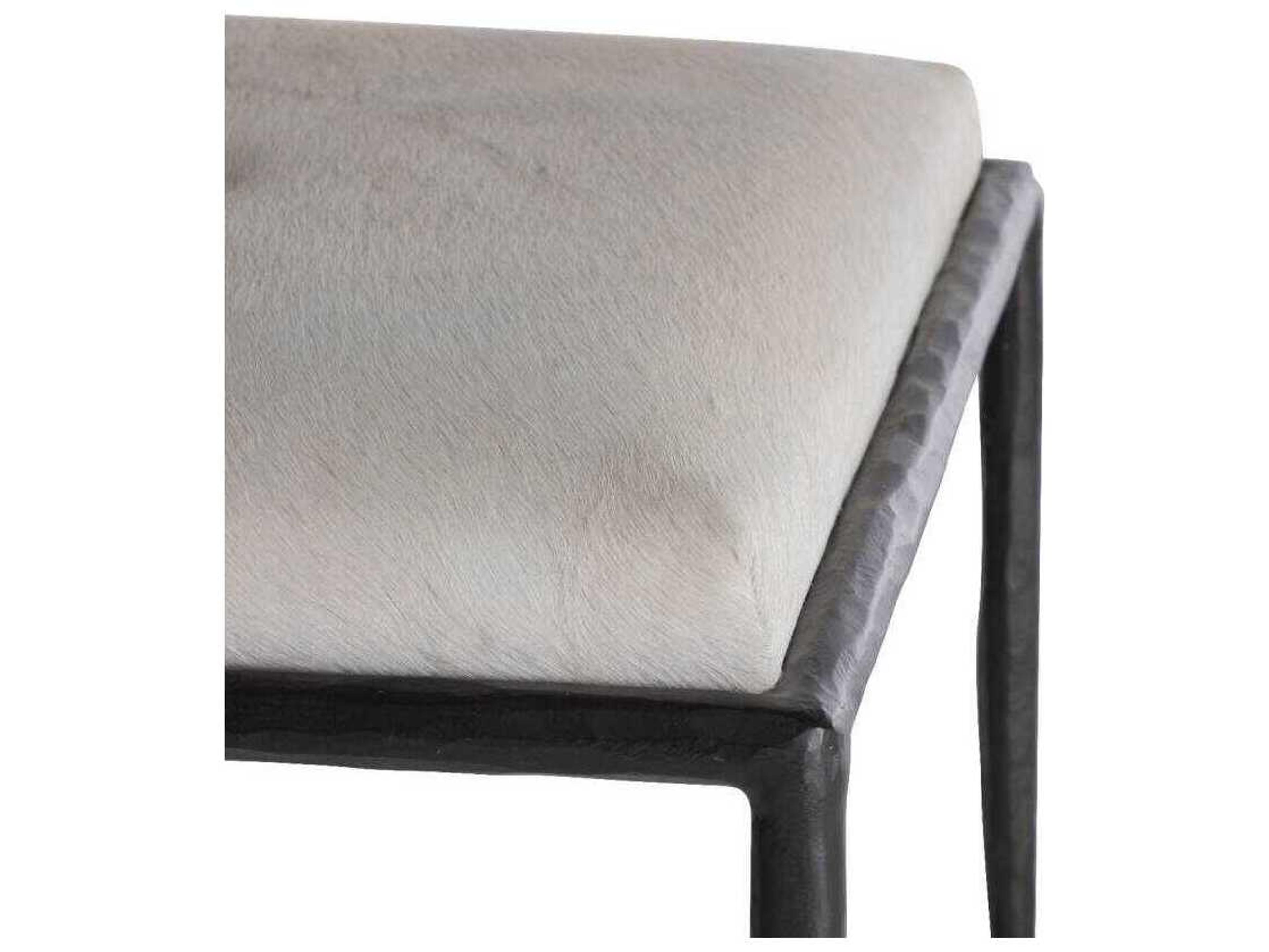 Gabby Devoe Natural Ivory Hide on Hair Accent Stool