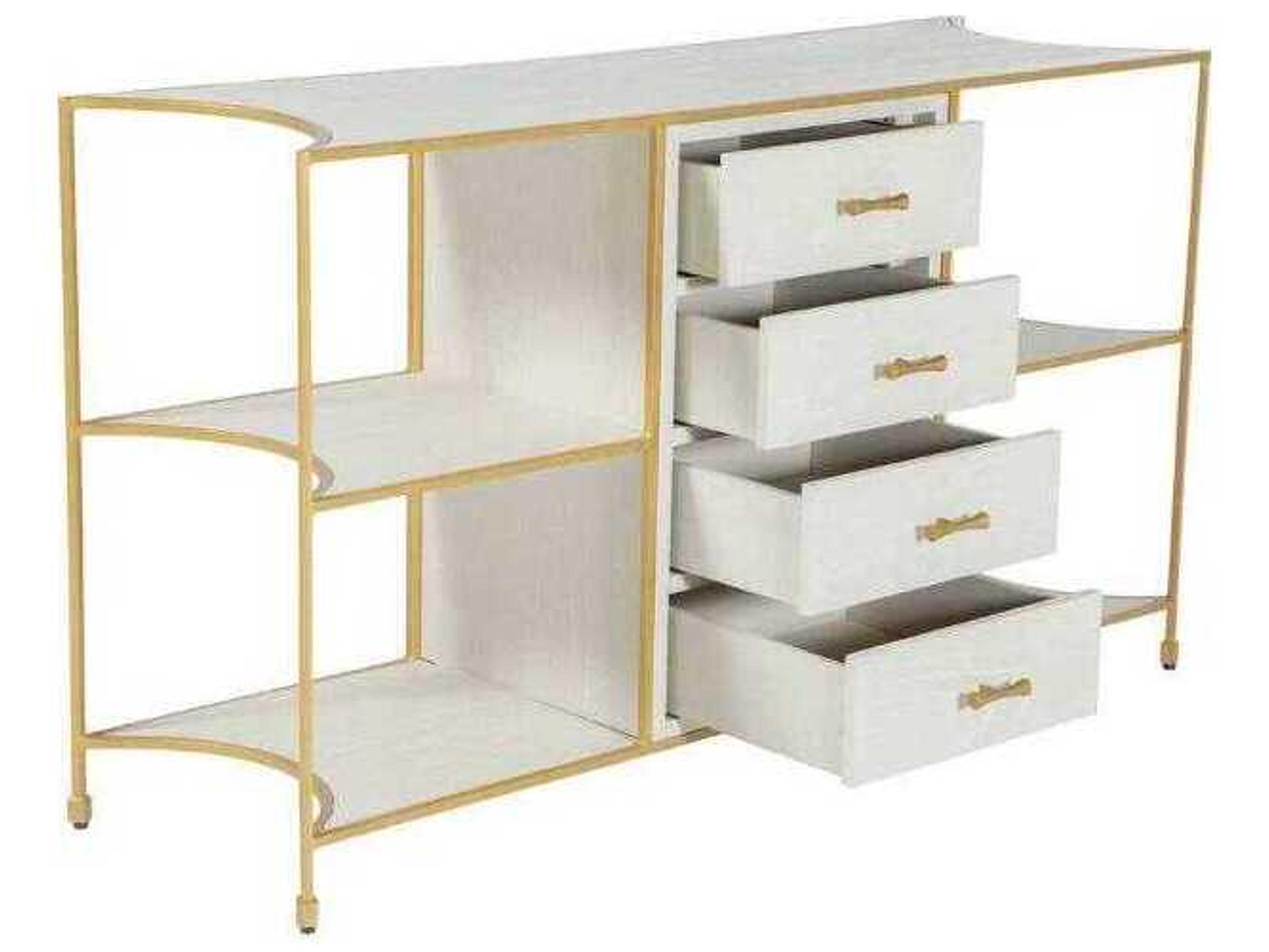 Gabby Jeanelle Rectangular Wood Cerused White Console Table