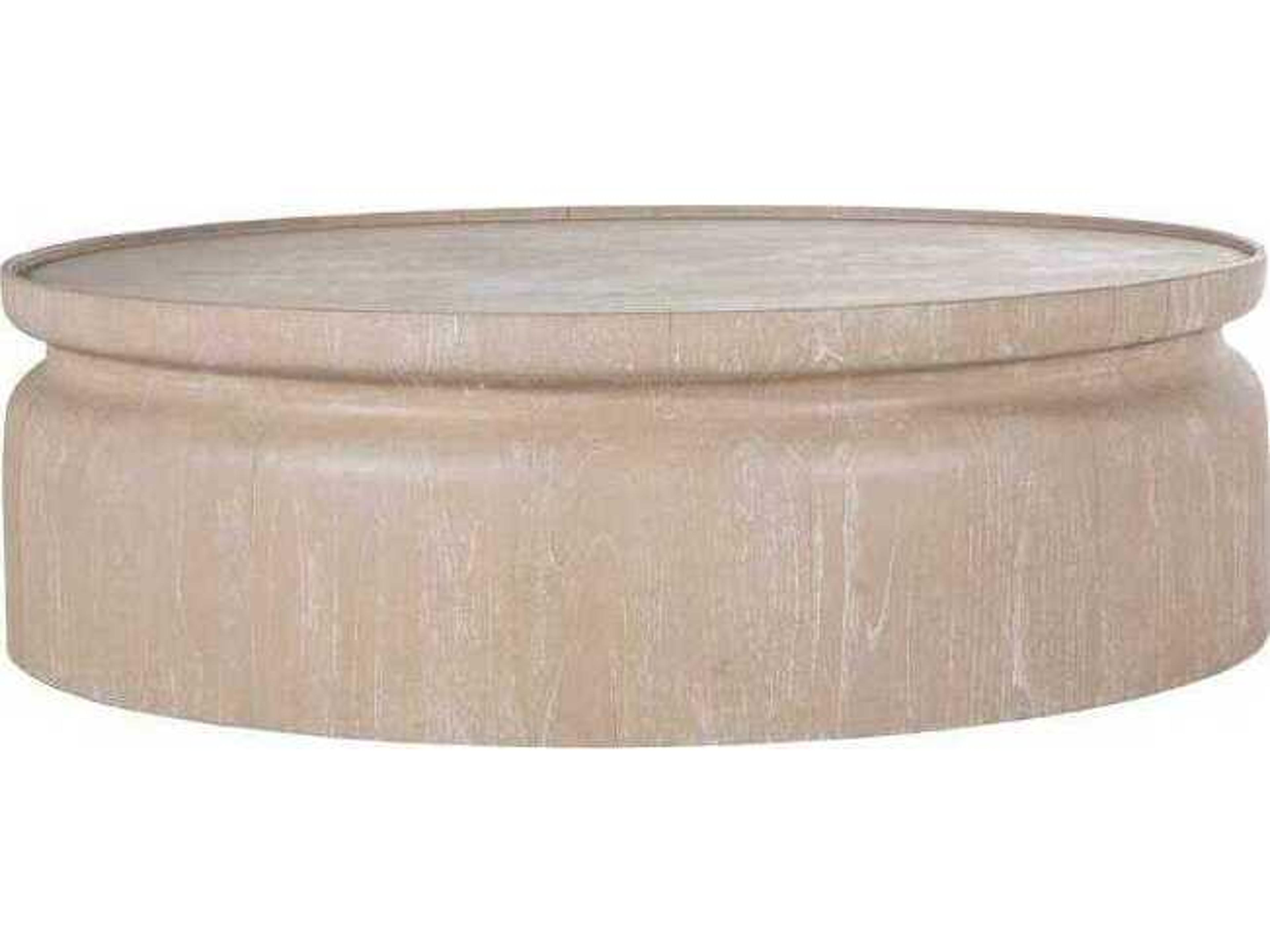 Gabby Marta Round Wood Cerused Light Natural Coffee Table