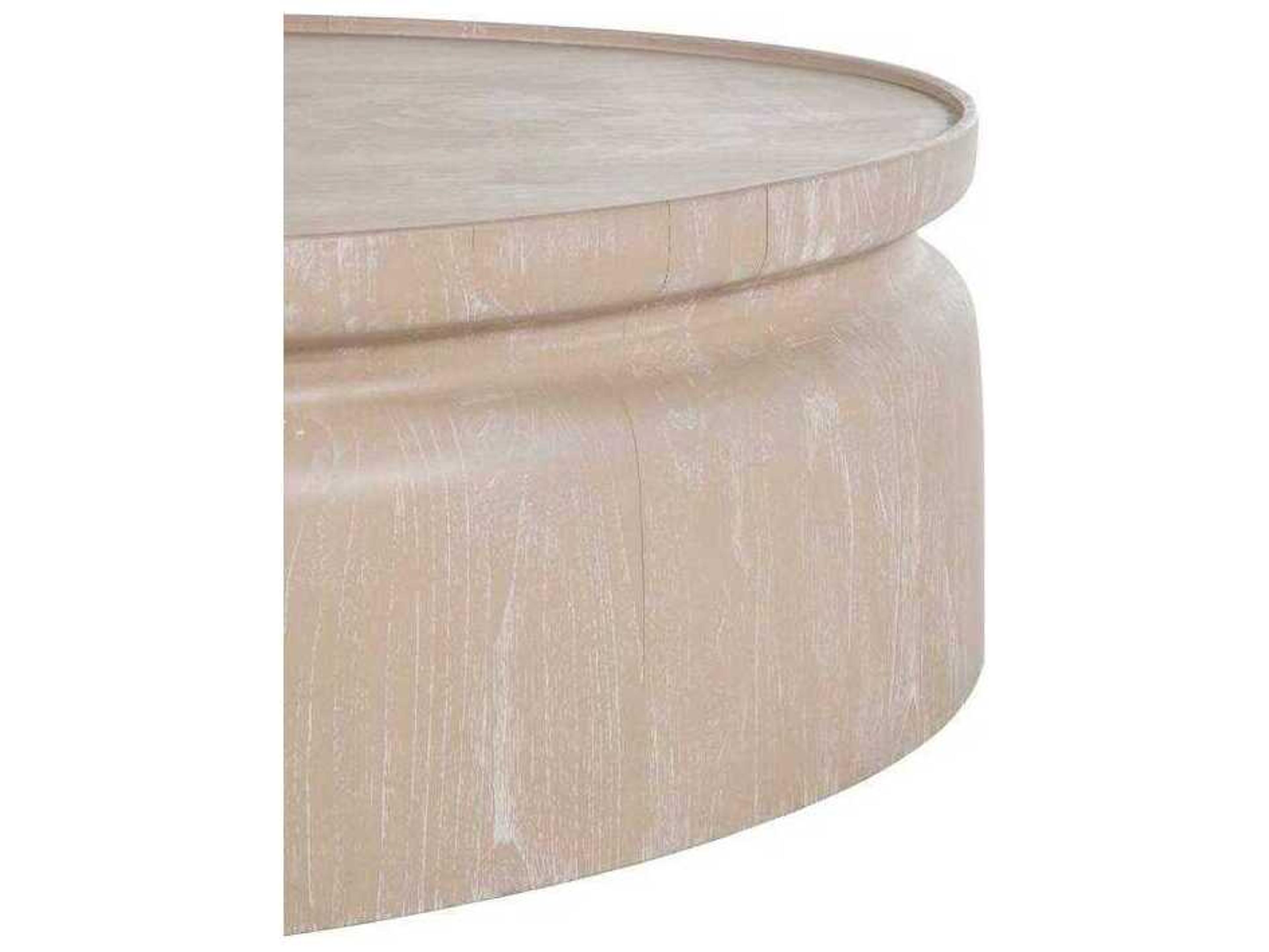 Gabby Marta Round Wood Cerused Light Natural Coffee Table