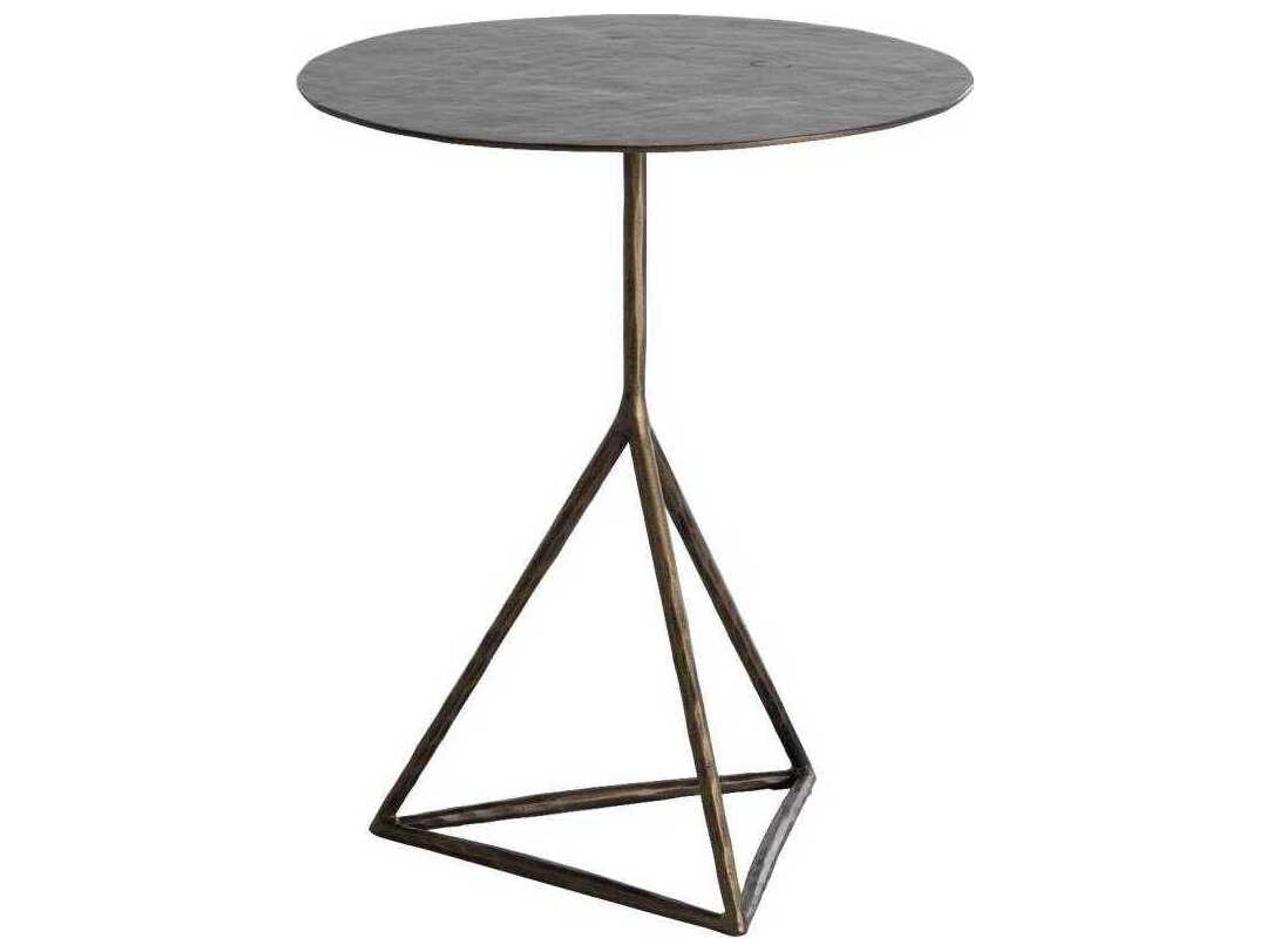 Gabby Napier Round Metal Antique Aged Brass End Table