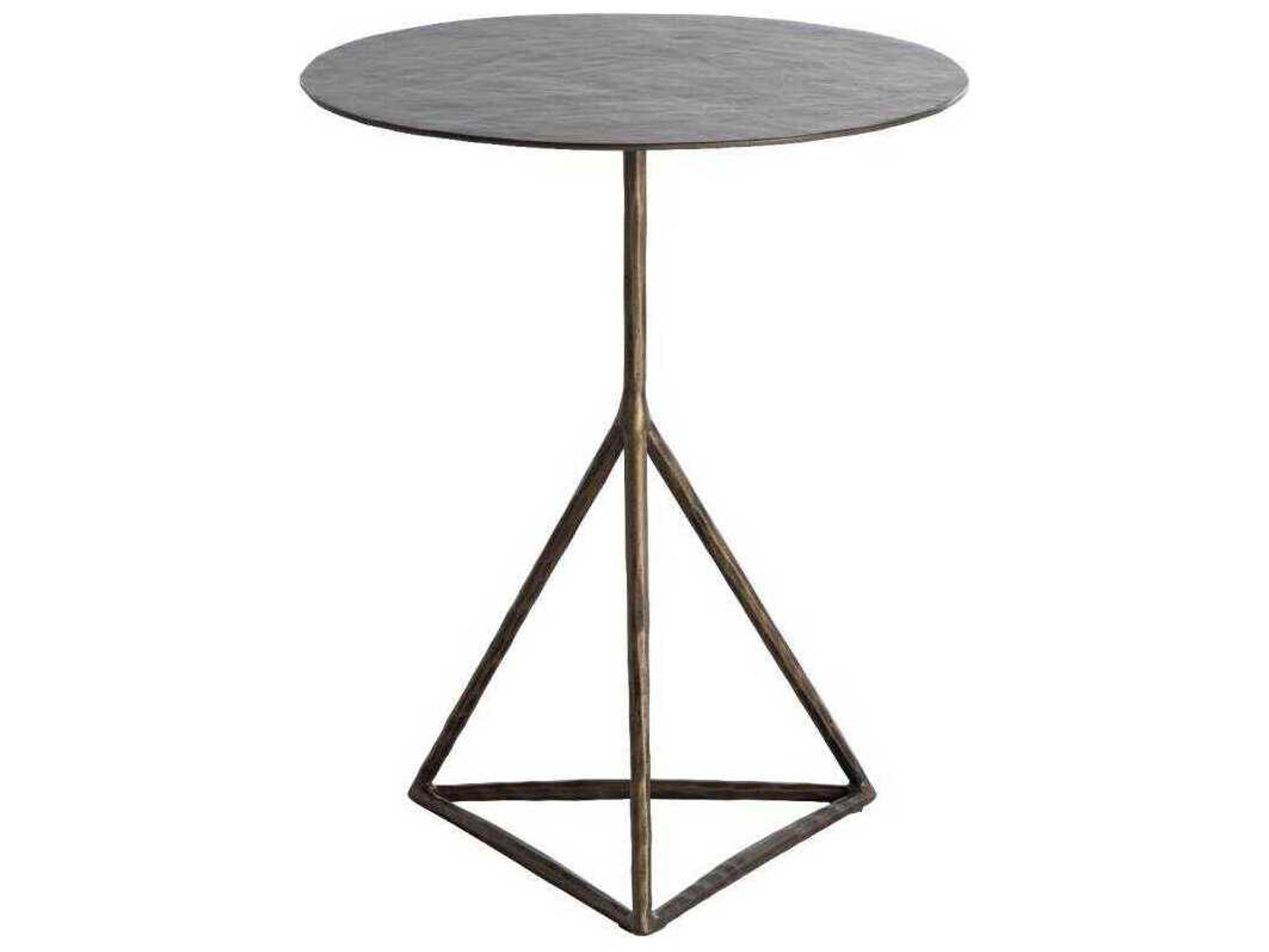 Gabby Napier Round Metal Antique Aged Brass End Table