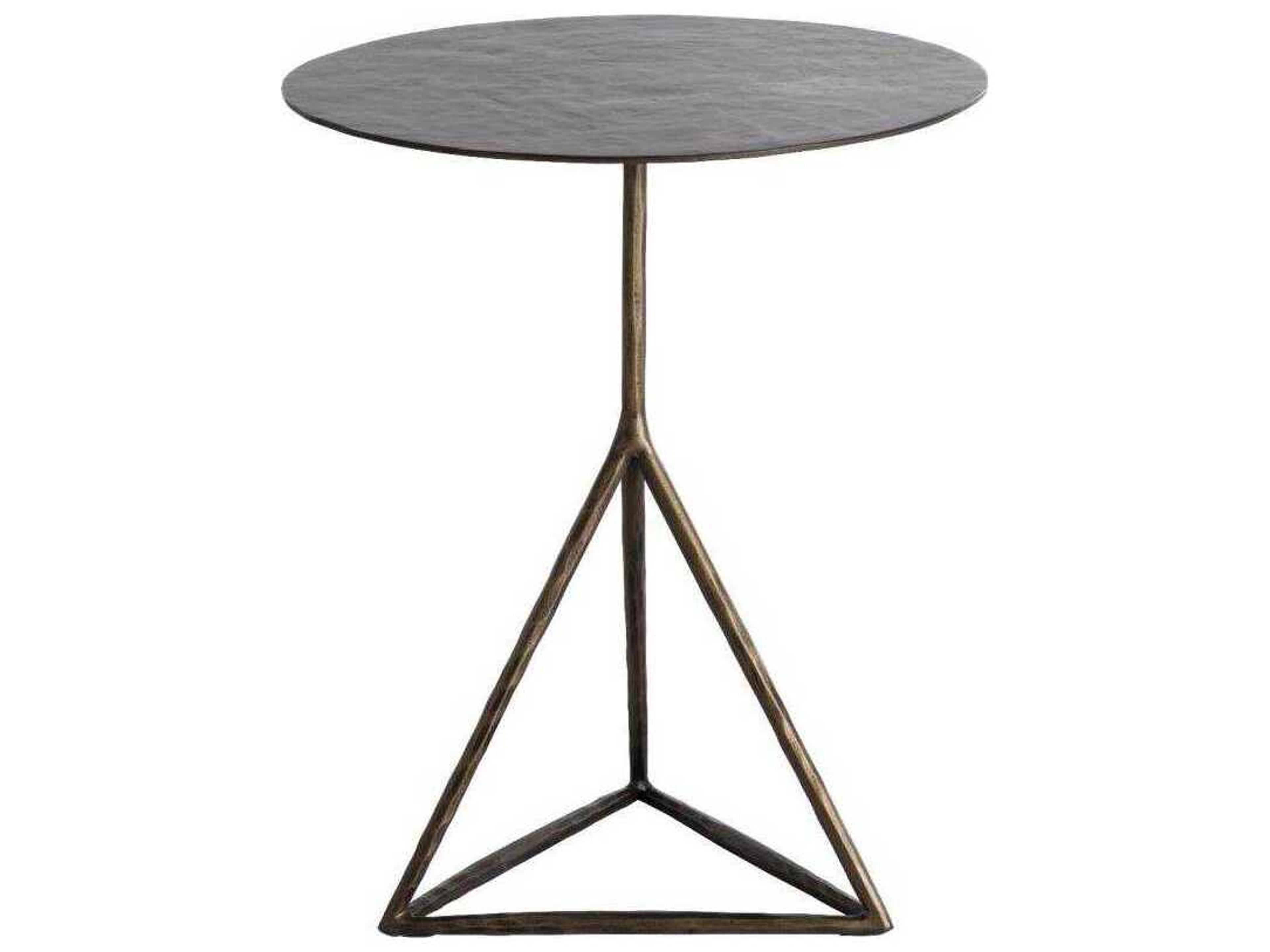 Gabby Napier Round Metal Antique Aged Brass End Table