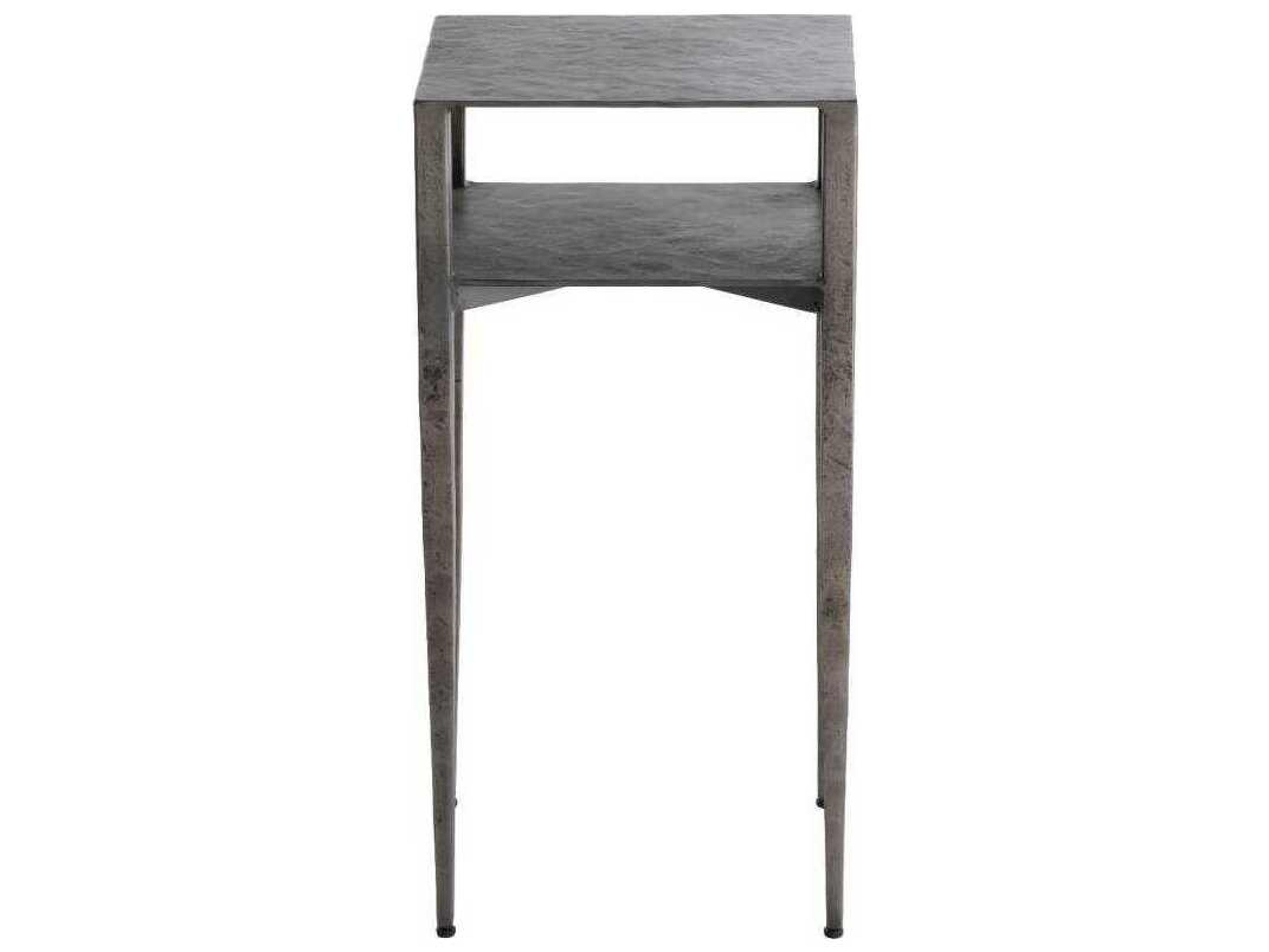 Gabby Nightingale Square Metal Antique Nickel End Table