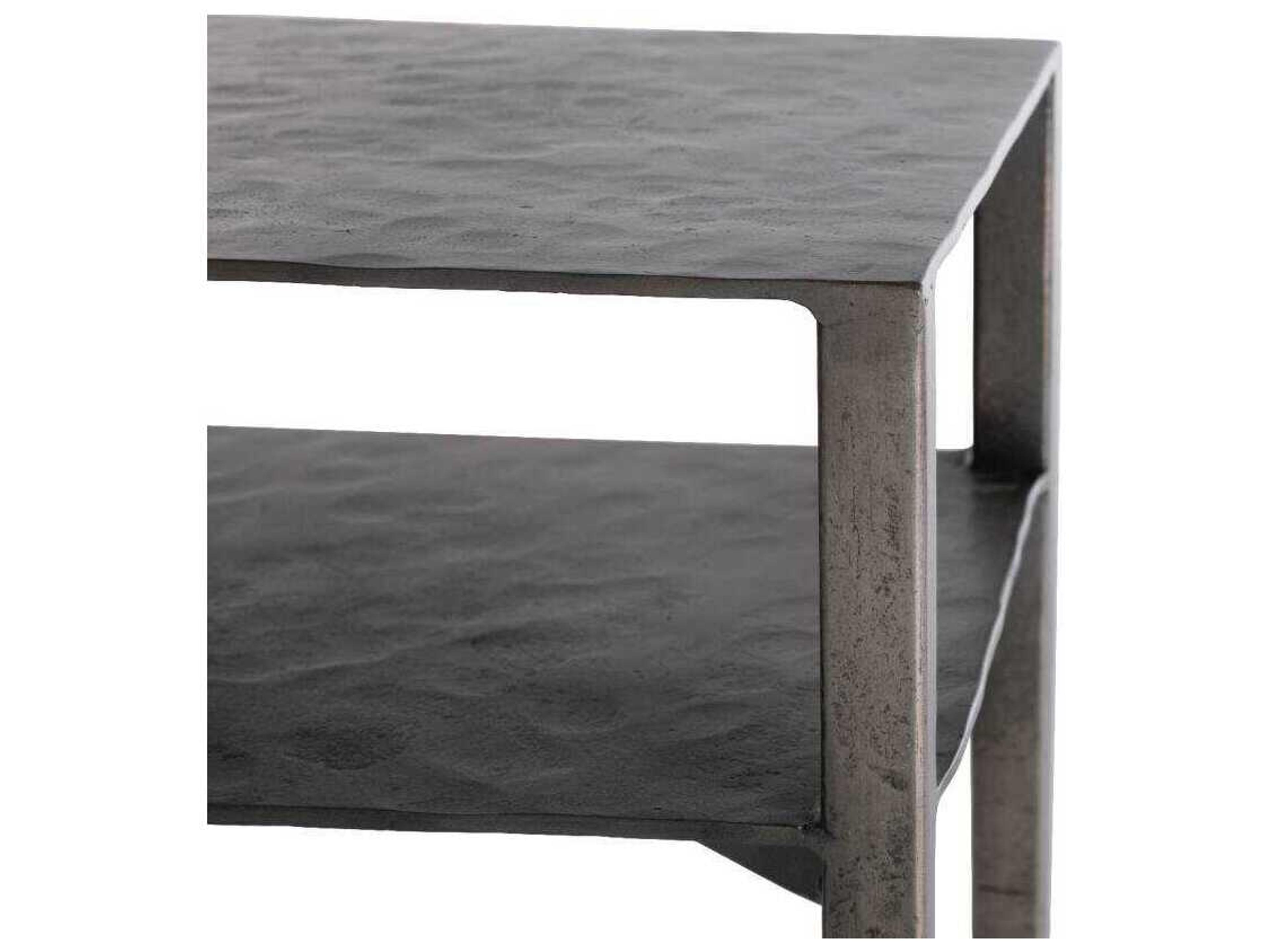 Gabby Nightingale Square Metal Antique Nickel End Table