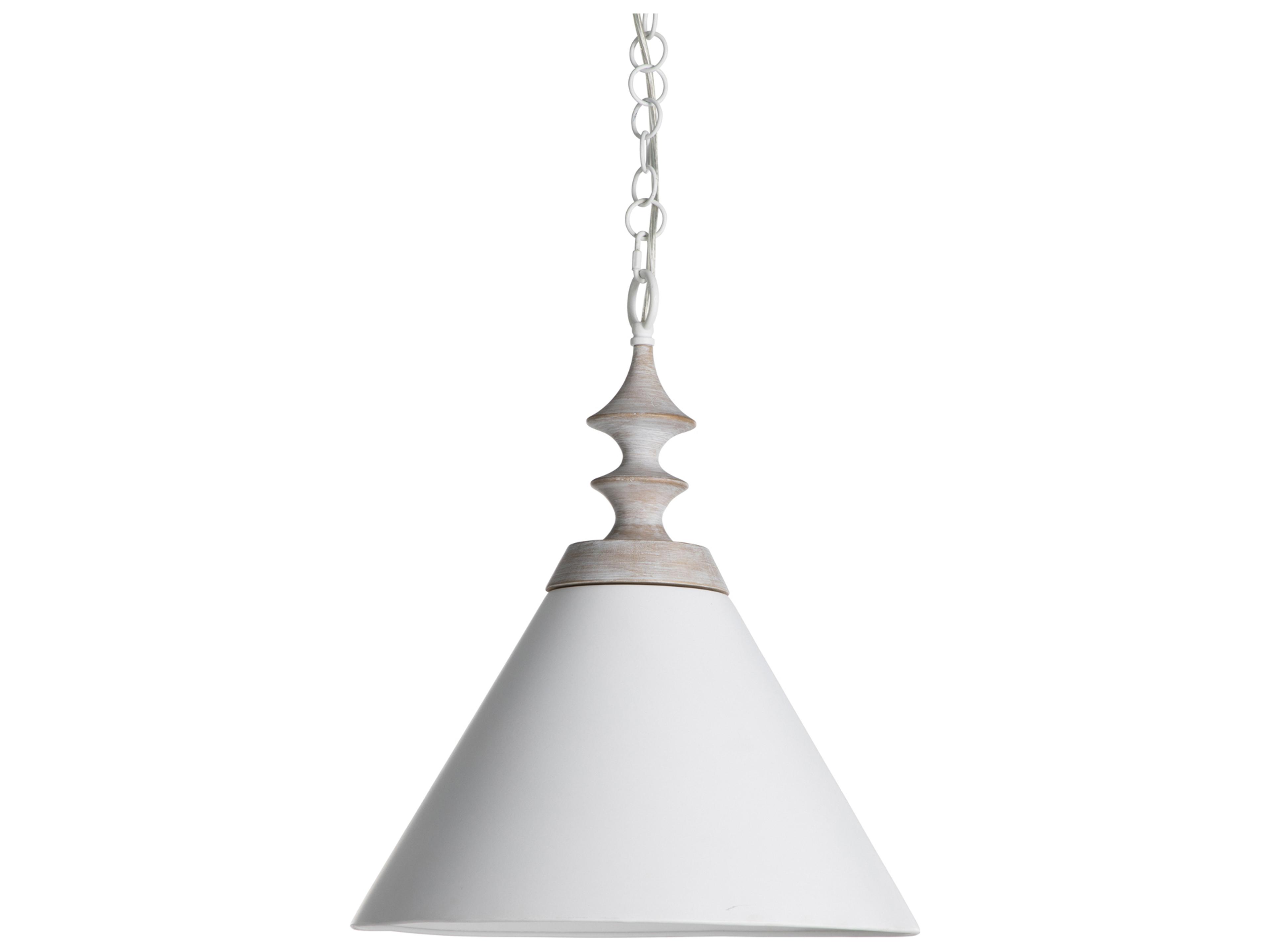 Tovah 1-Light Natural Whitewashed Wood Matte White Pendant