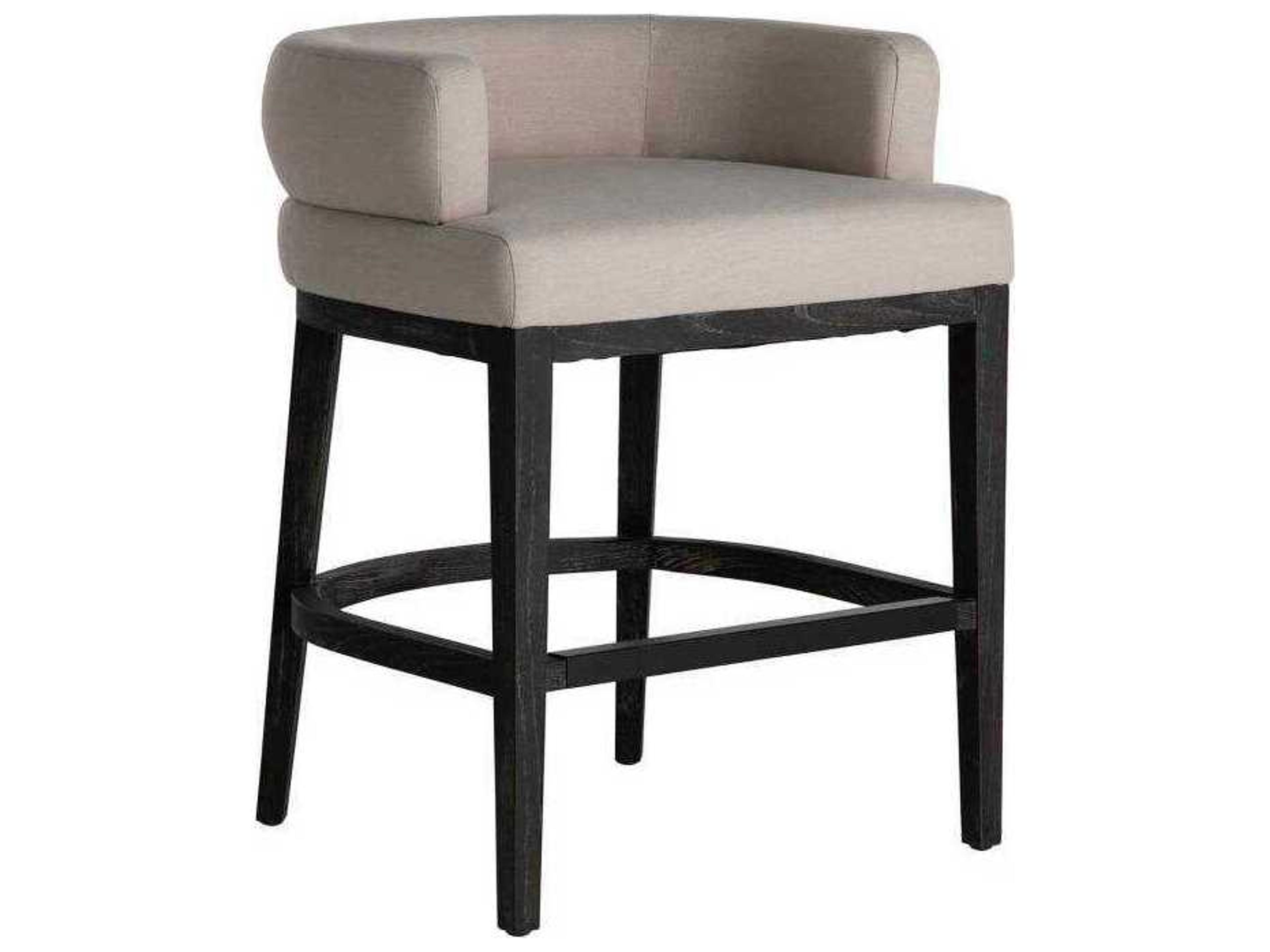 Douglas Cerused Ash Upholstered Wood Counter Stool