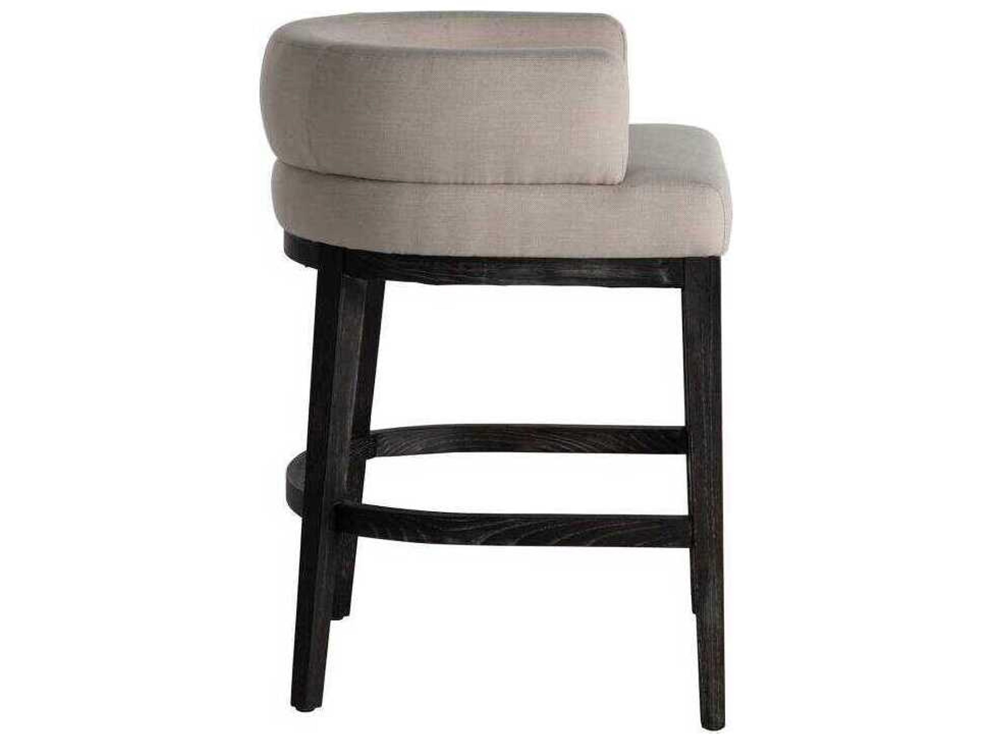 Gabby Douglas Cerused Ash Upholstered Wood Counter Stool