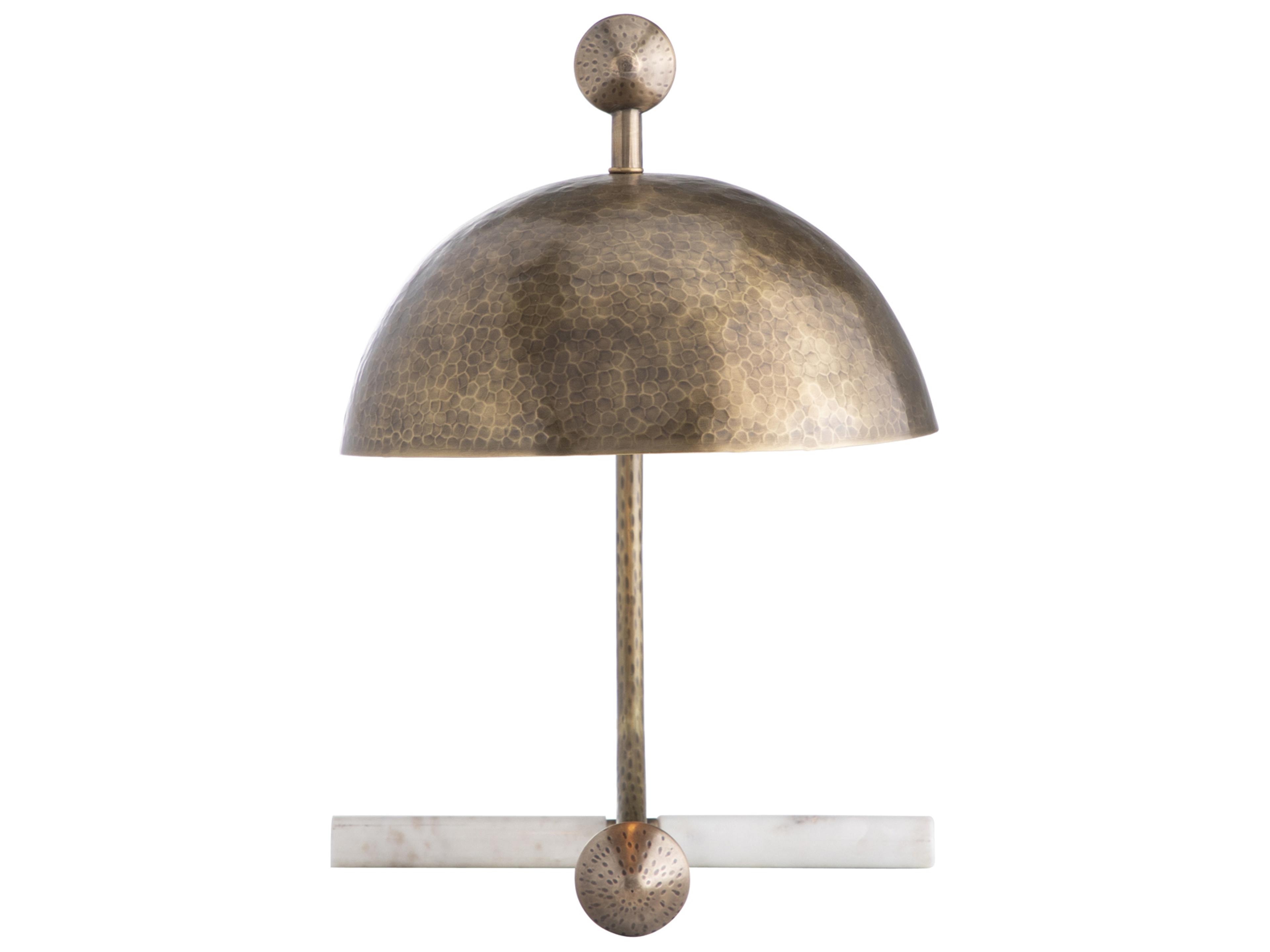 Gabby Etna Textured Brass Specked White Marble Table Lamp