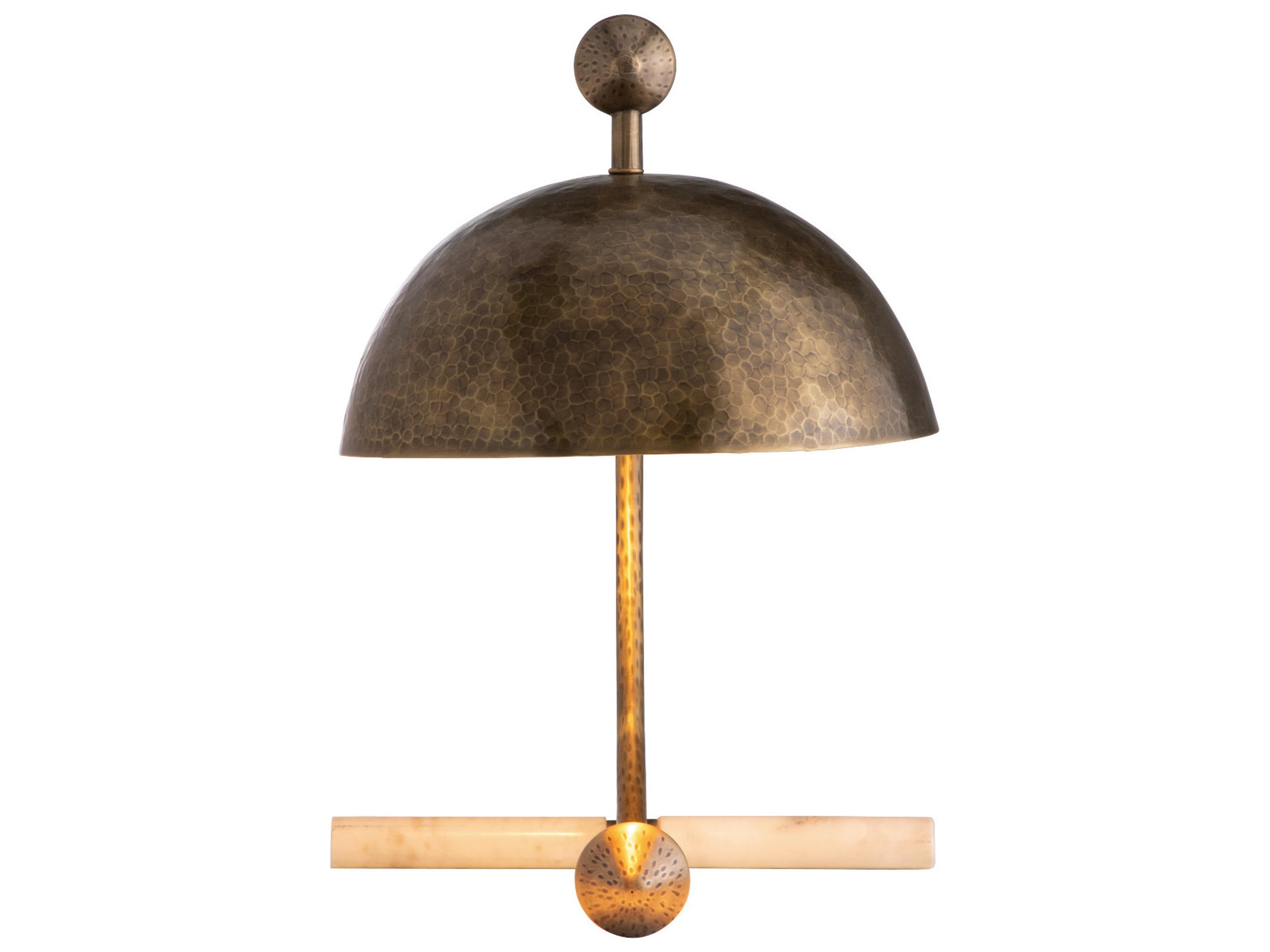 Gabby Etna Textured Brass Specked White Marble Table Lamp
