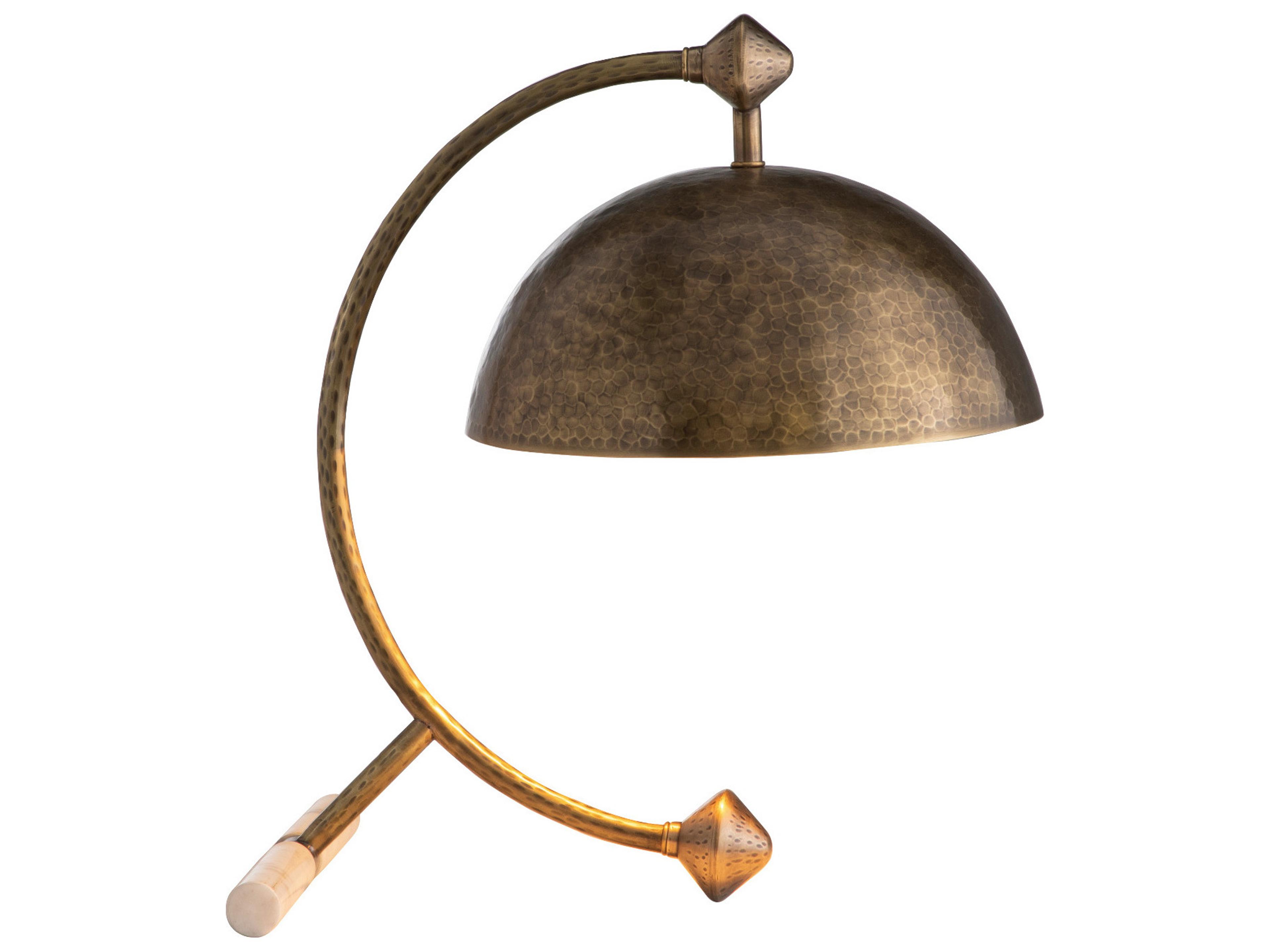 Gabby Etna Textured Brass Specked White Marble Table Lamp