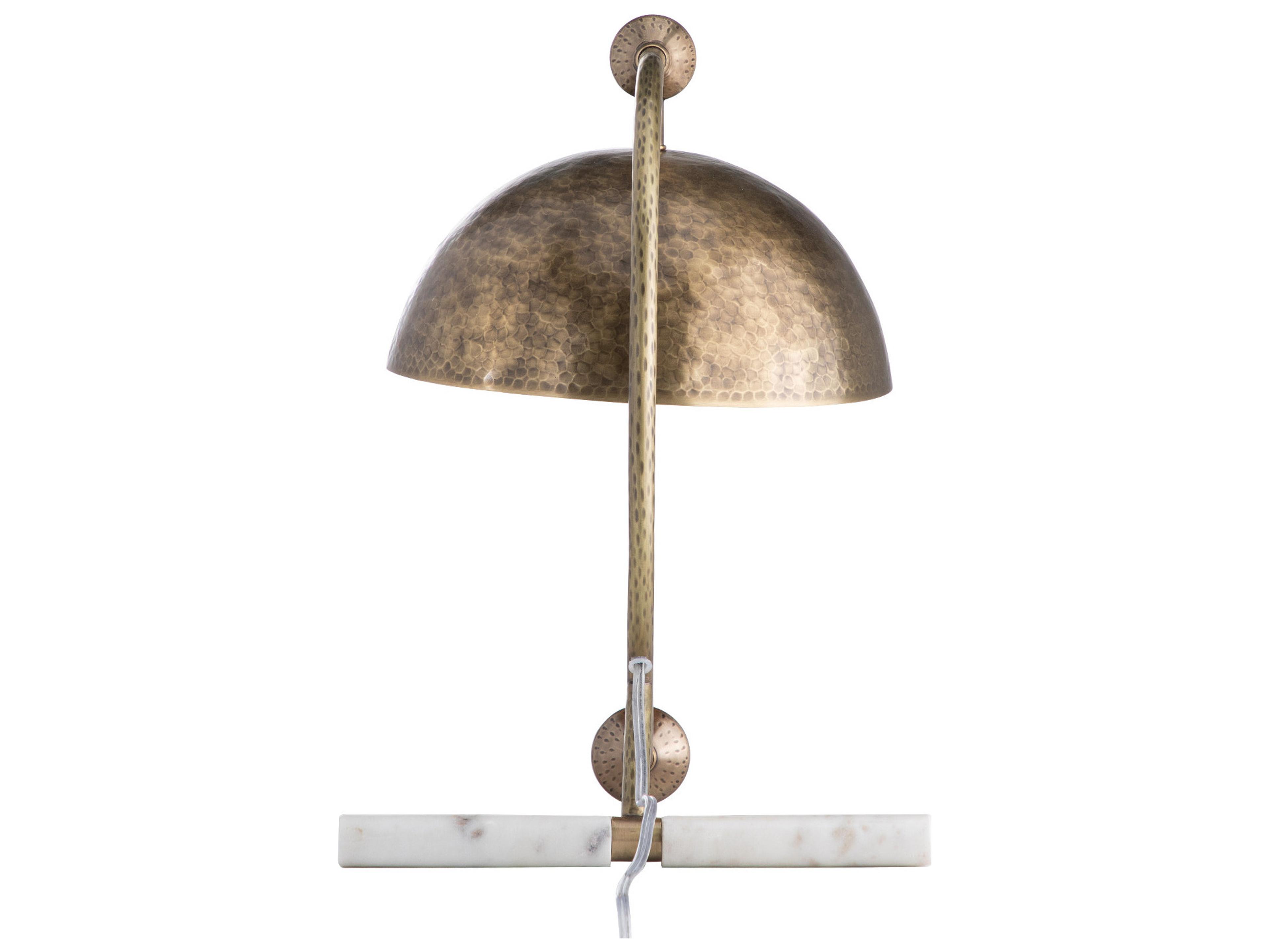 Gabby Etna Textured Brass Specked White Marble Table Lamp
