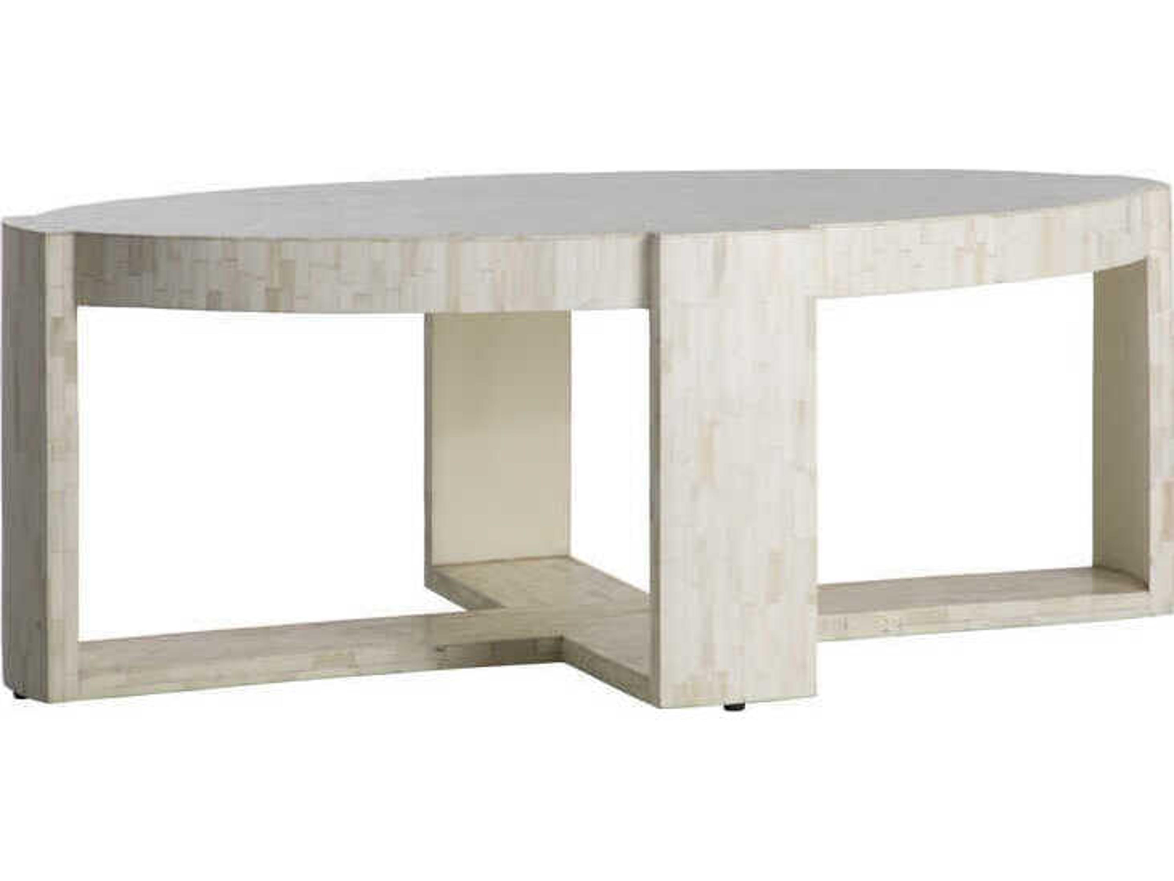 Kenzie Oval Wood Bone Ivory Coffee Table