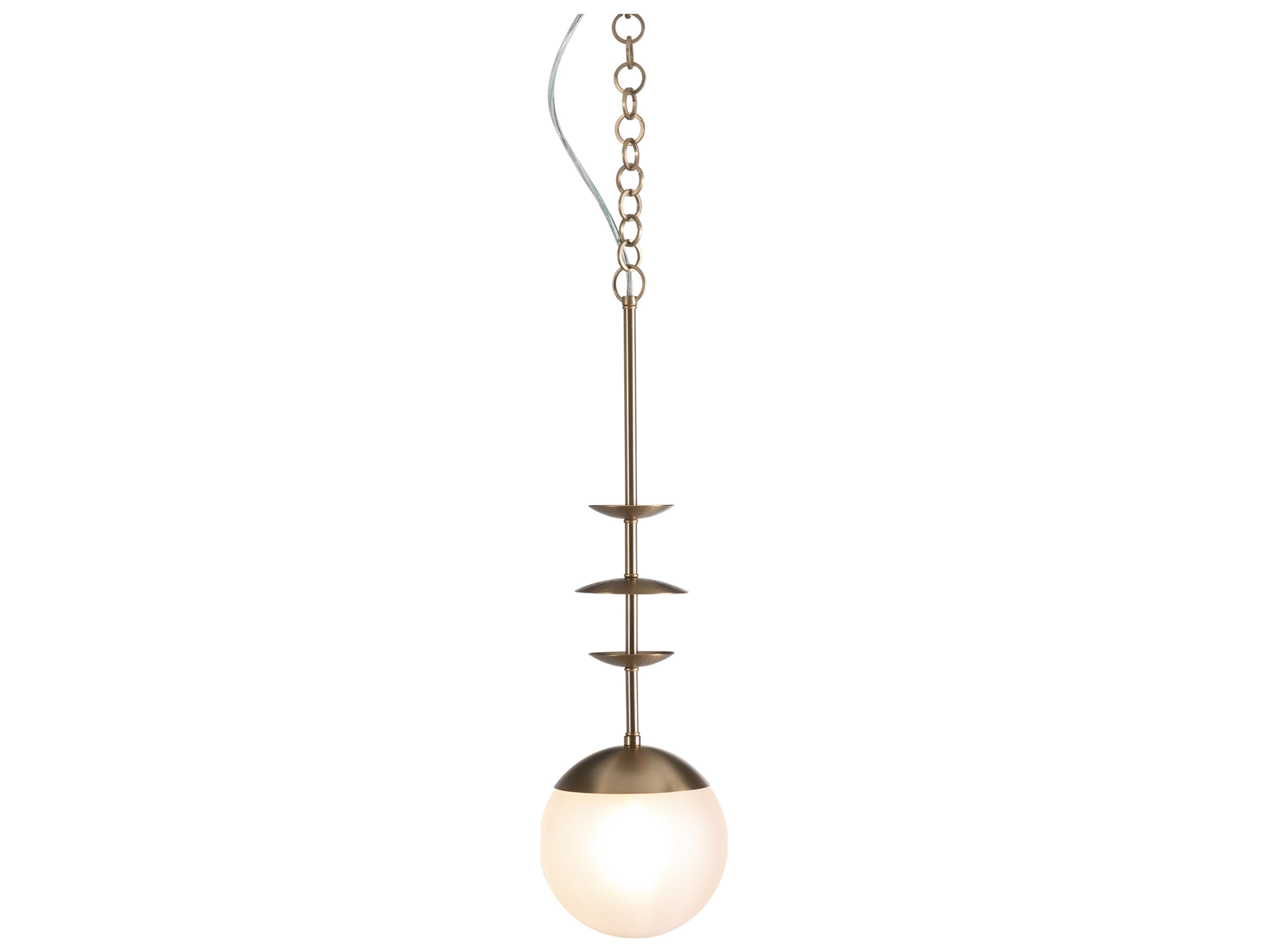 Mod 1-Light Frosted White Brushed Brass Globe Mini Pendant