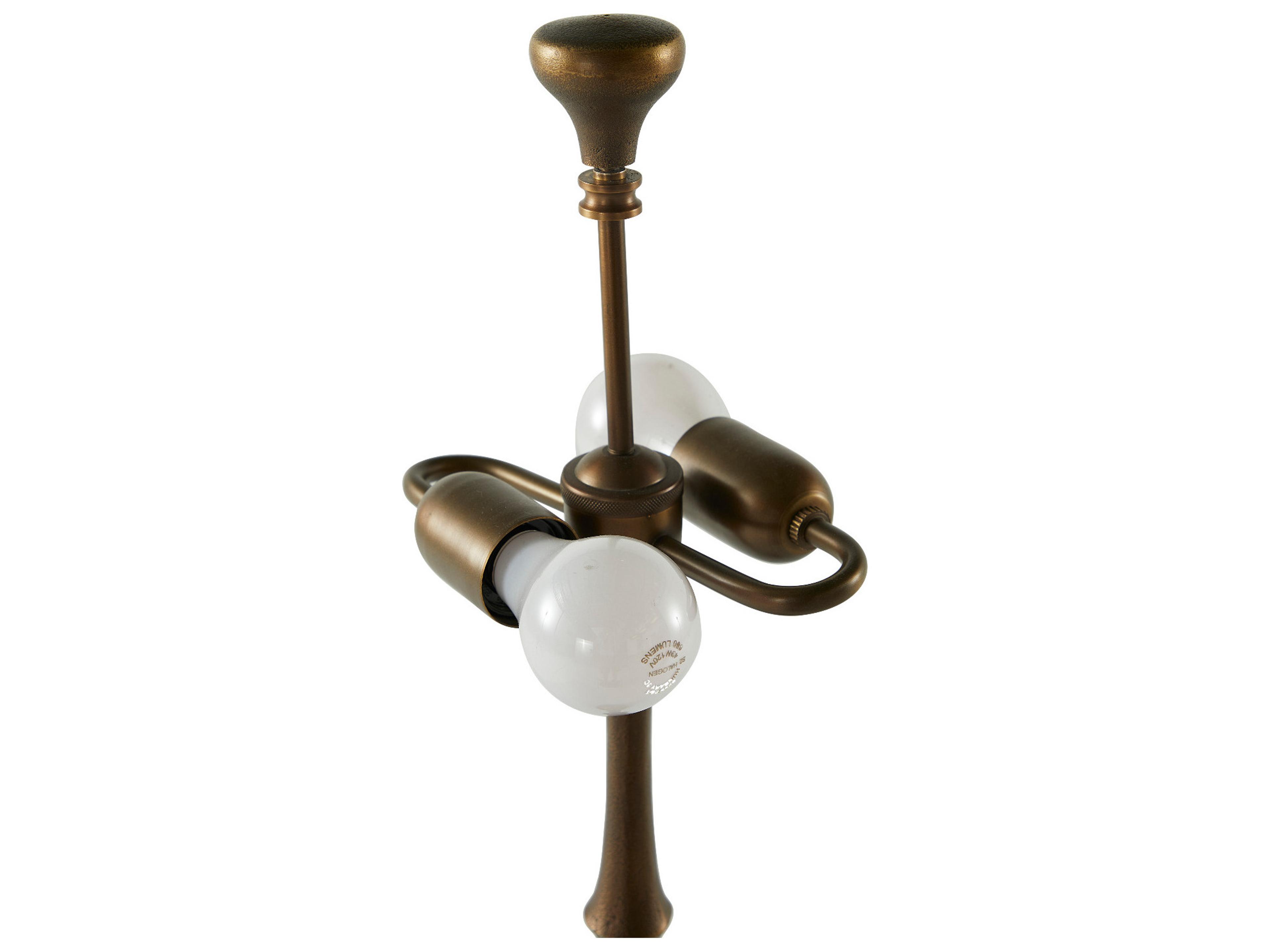 Gabby Saxtus White Linen Textured Cast Bronze Buffet Lamp