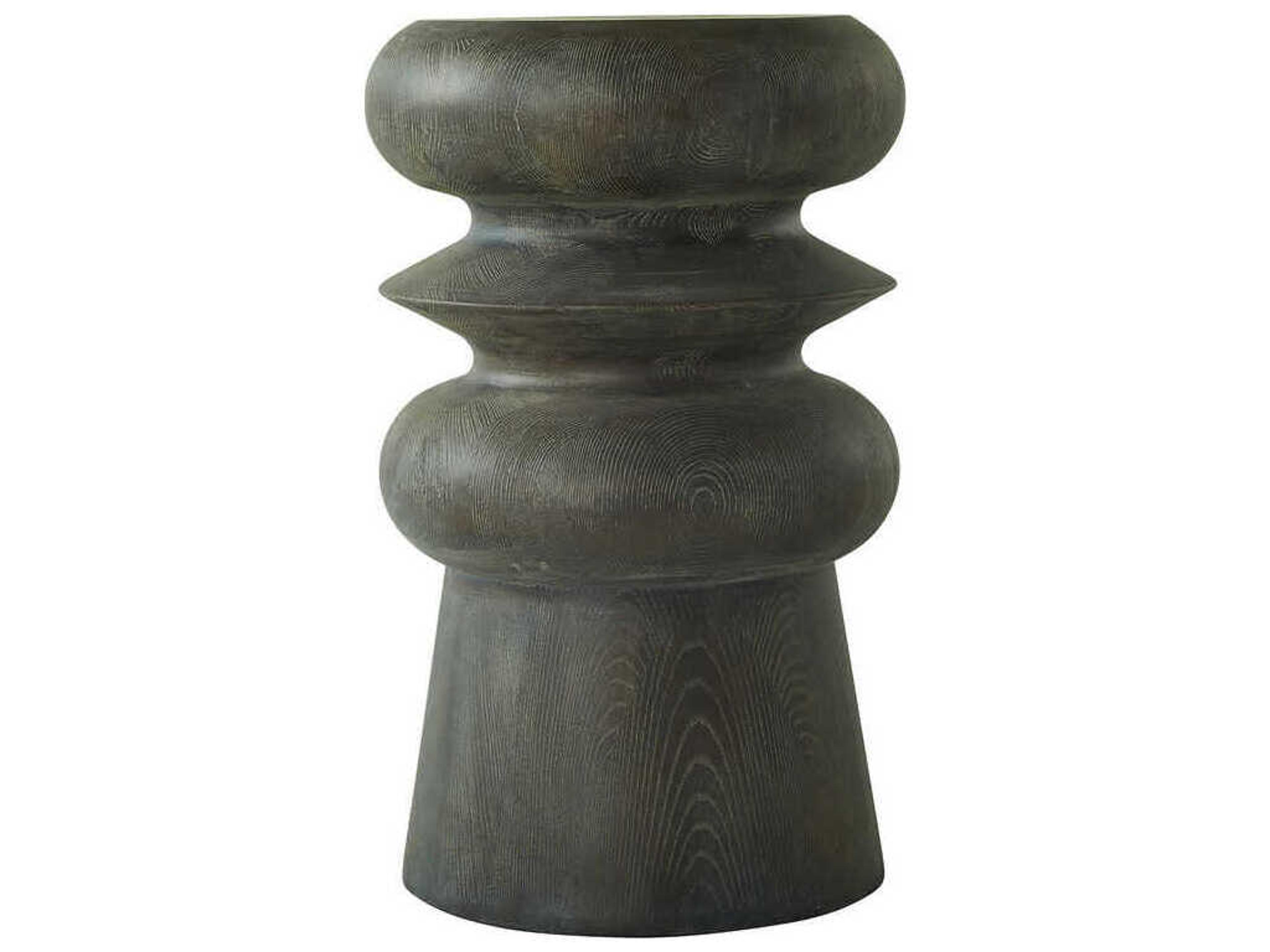 Gabby Teva Round Resin Cerused Forest Black Wood Drinking Table