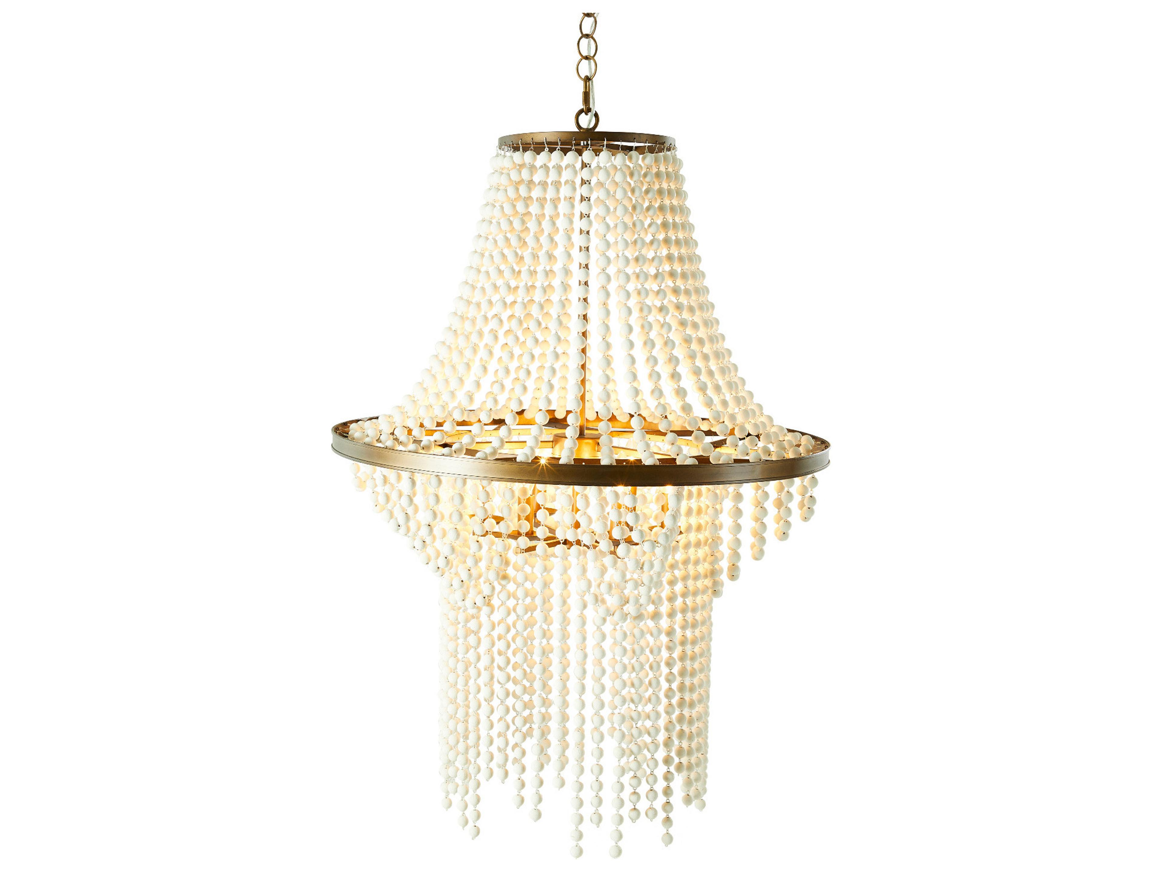 Gabby Griffith 6-Light Textured White Brushed Brass Traditional Pendant