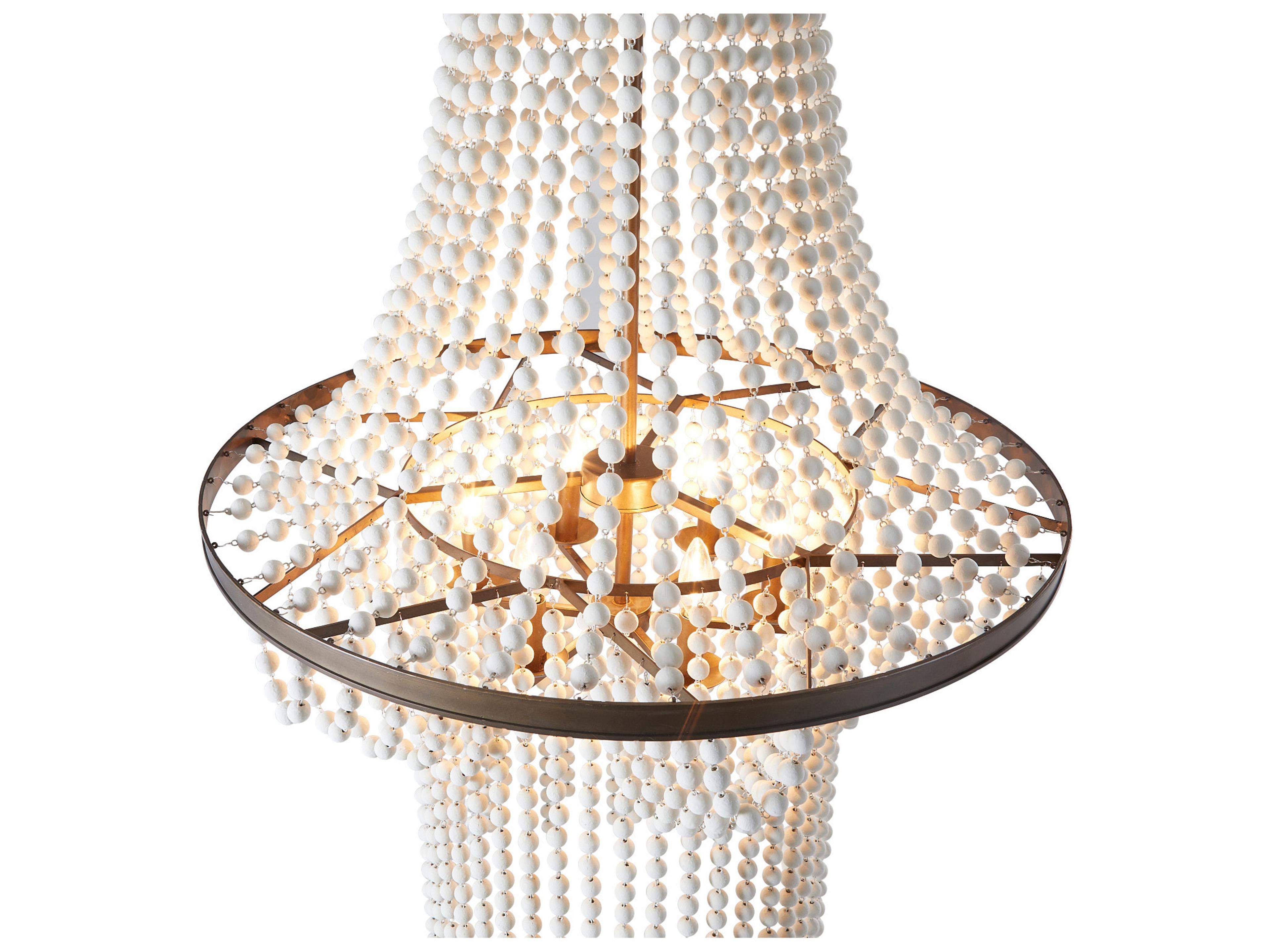 Gabby Griffith 6-Light Textured White Brushed Brass Traditional Pendant